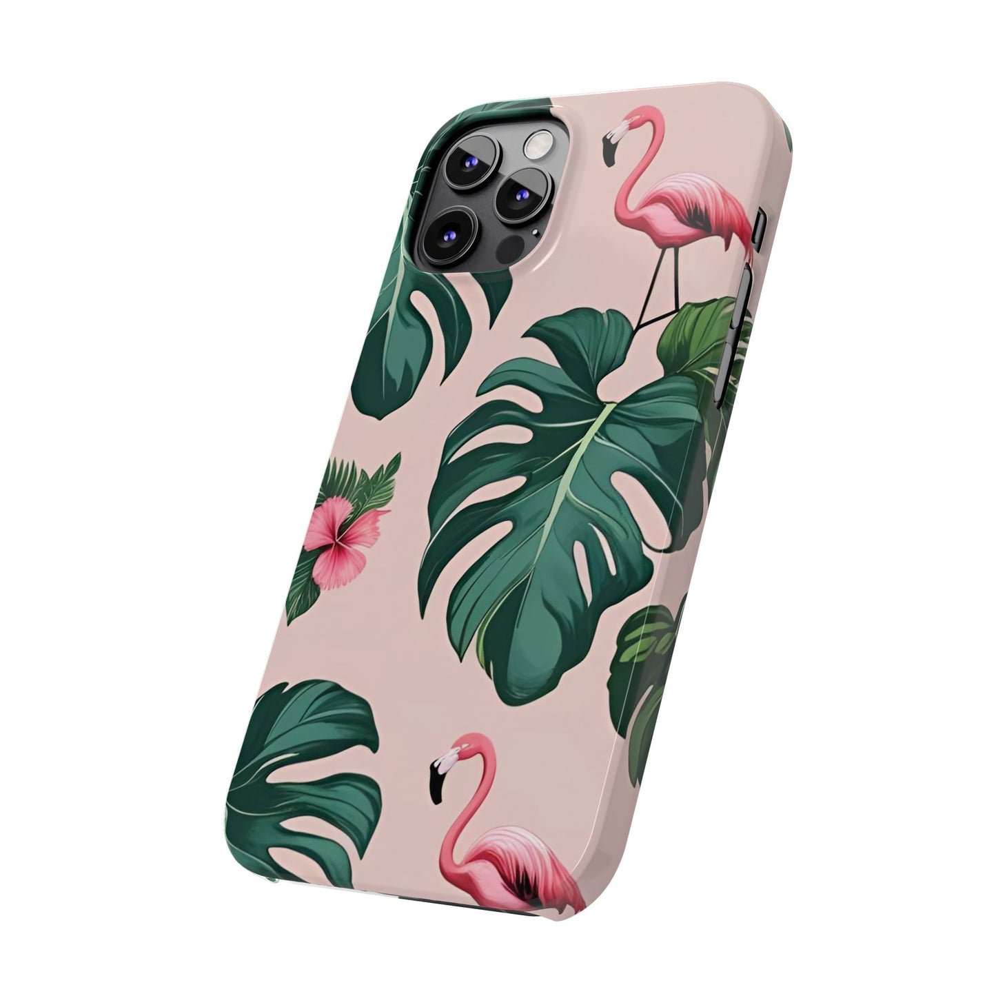 Tropical Flamingo Phone Case, Summer Vibe Smartphone Cover, Gift for Beach Lovers, Cute Mobile Accessory, Floral Design