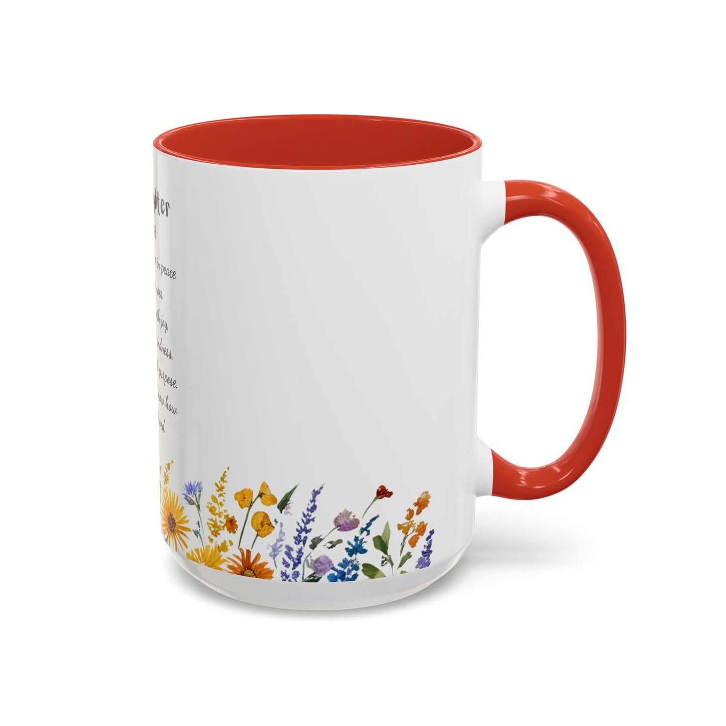 My Daughter Prayer Coffee Mug - Inspirational Prayer for My Daughter, Motivational Gift, Mother's Day, Floral Design