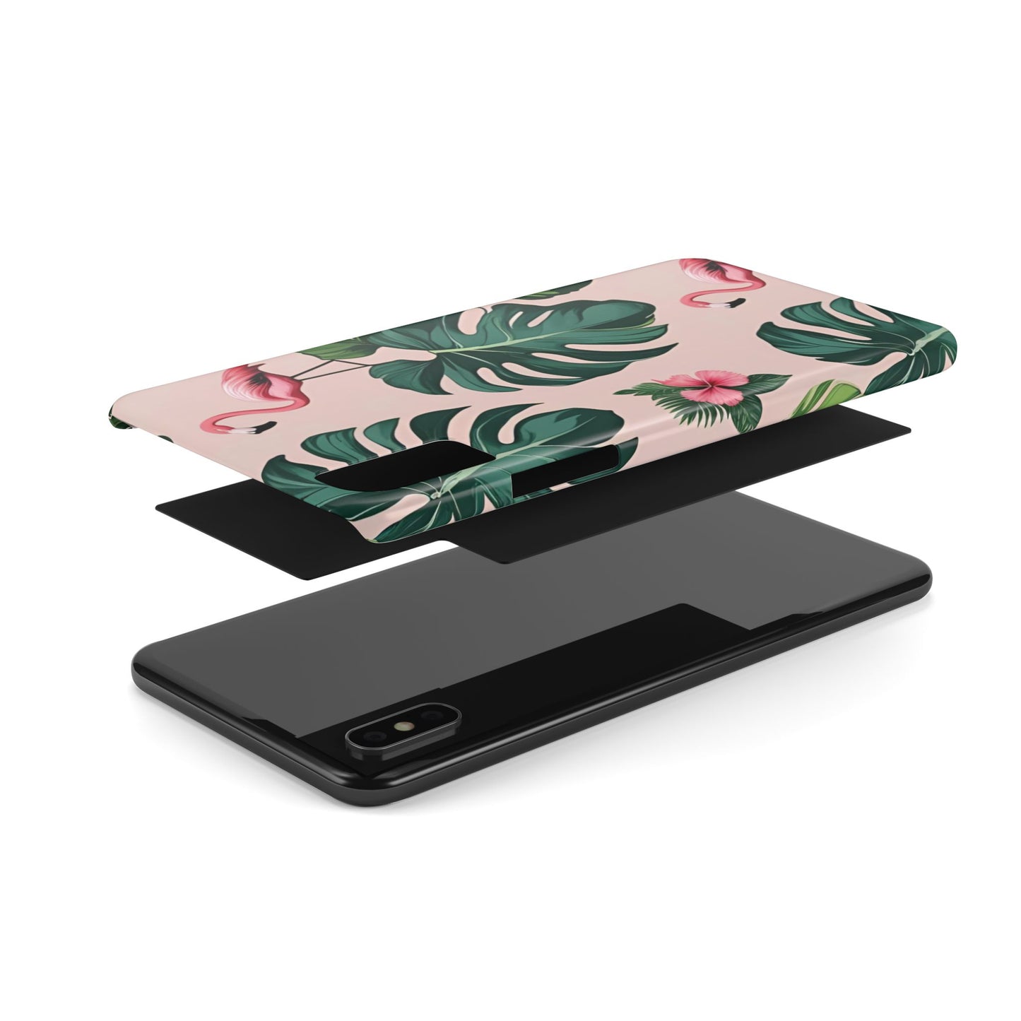 Tropical Flamingo Phone Case, Summer Vibe Smartphone Cover, Gift for Beach Lovers, Cute Mobile Accessory, Floral Design
