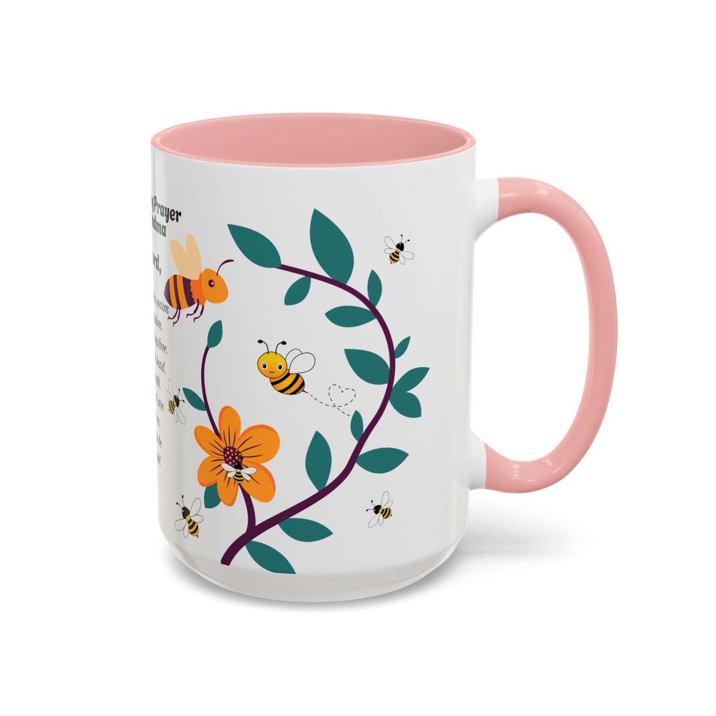 Grandma Prayer Coffee Mug (11, 15oz) Floral Bumble Bees Mother's Day Gift