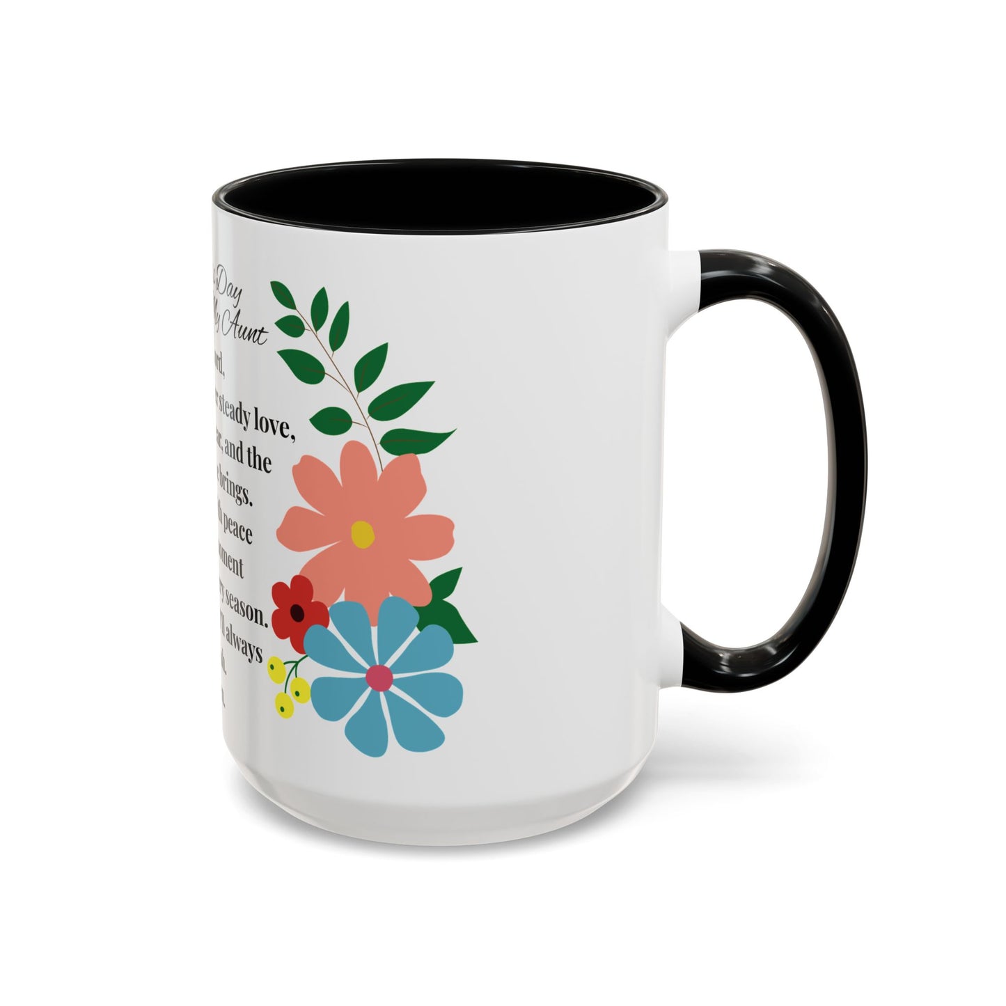Aunt Prayer Coffee Mug - Floral Design - Mother's Day Gift - 11oz/15oz