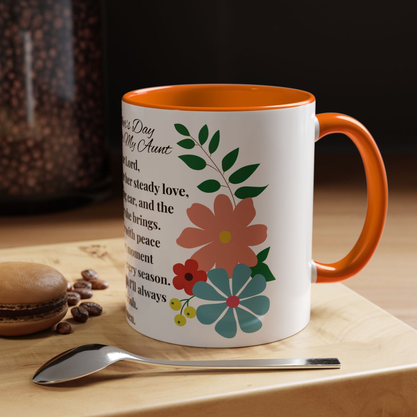 Aunt Prayer Coffee Mug - Floral Design - Mother's Day Gift - 11oz/15oz