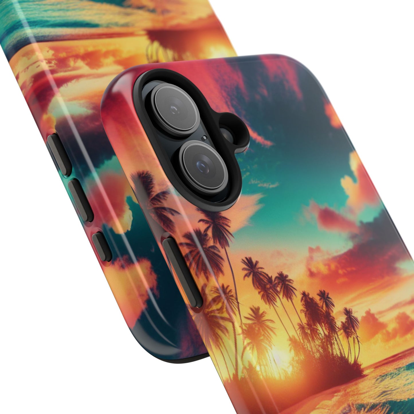 Tropical Sunset Tough Phone Cases for Summer, Beach Vibes, Gift for Travelers, Durable Phone Covers