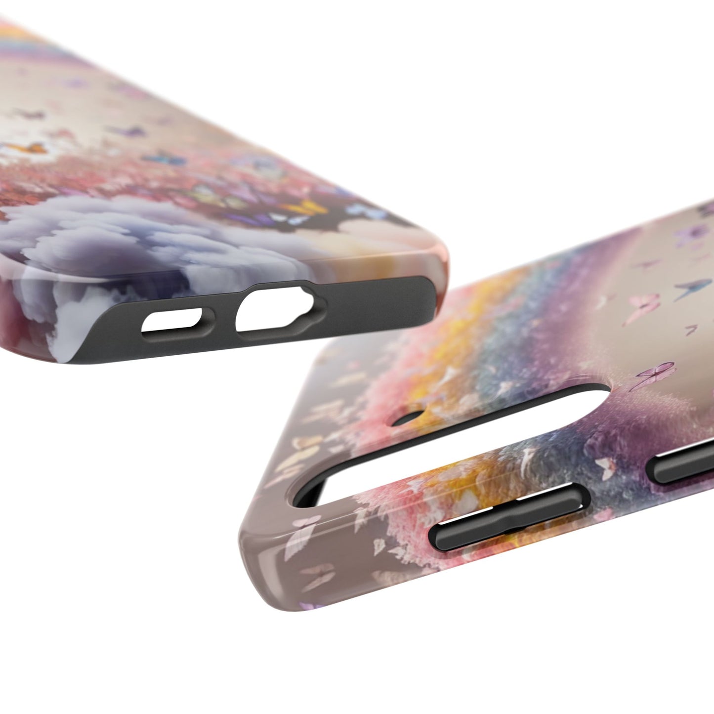Spring Butterfly & Rainbow Phone Cover – Stylish, Strong & Gift-Ready