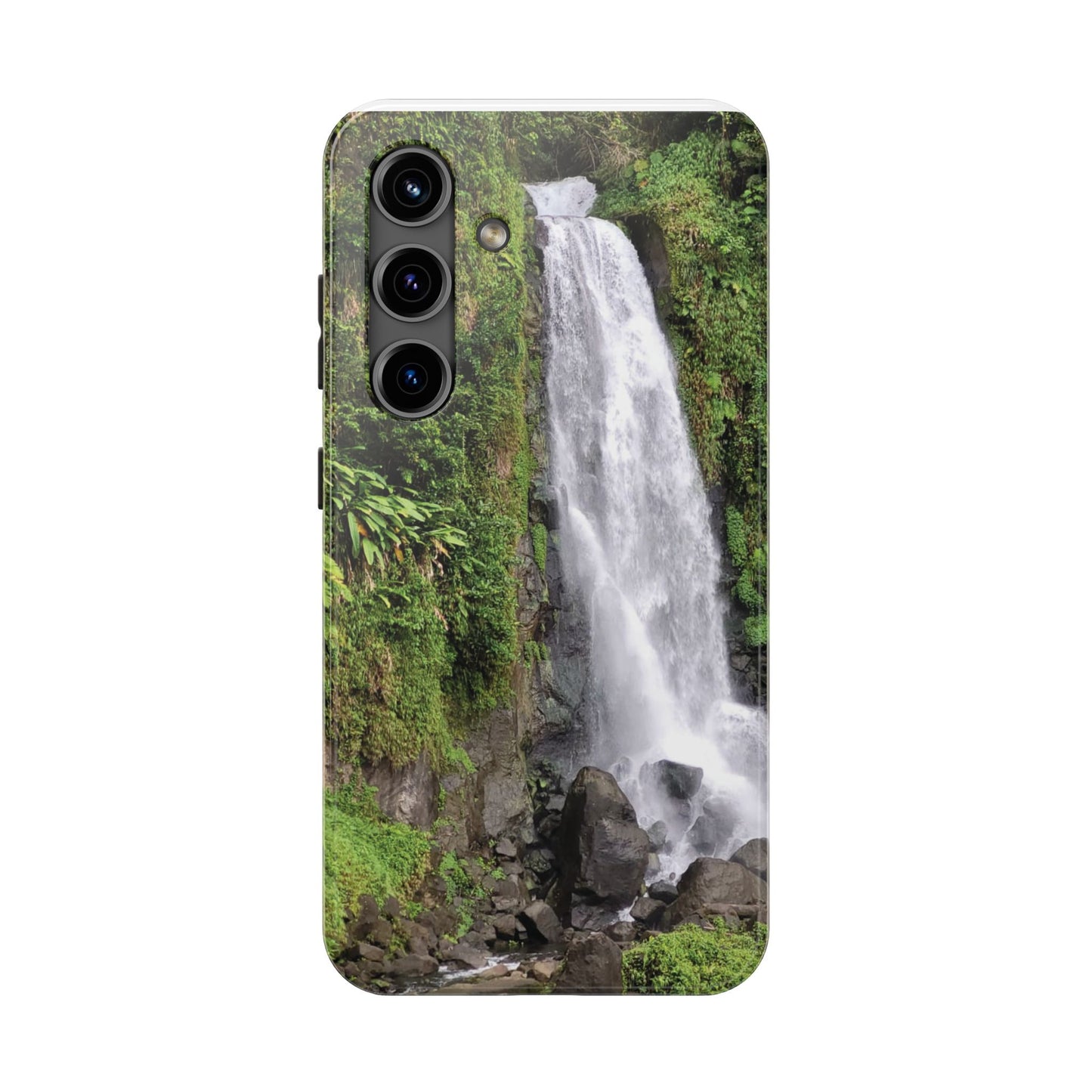 Nature Island Trafalgar Waterfall inspired Tough IPhone and Samsung phone Cases - Durable Protection for Outdoor Adventure