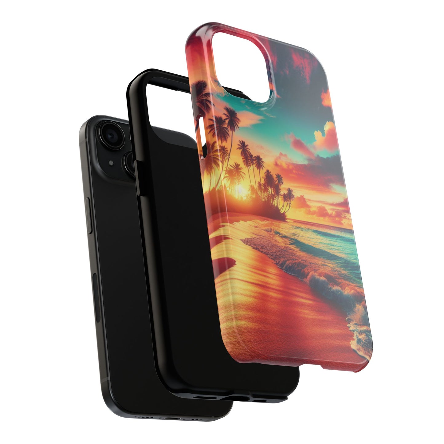 Tropical Sunset Tough Phone Cases for Summer, Beach Vibes, Gift for Travelers, Durable Phone Covers