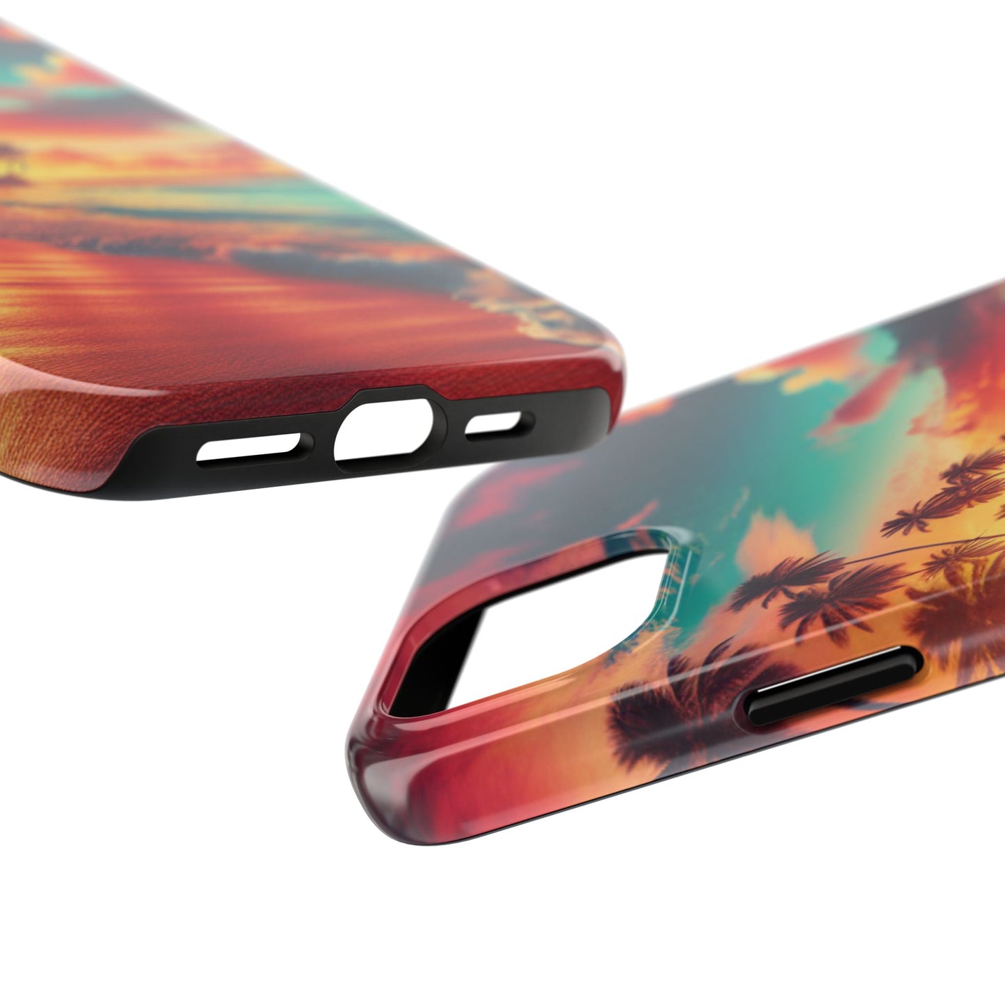 Tropical Sunset Tough Phone Cases for Summer, Beach Vibes, Gift for Travelers, Durable Phone Covers