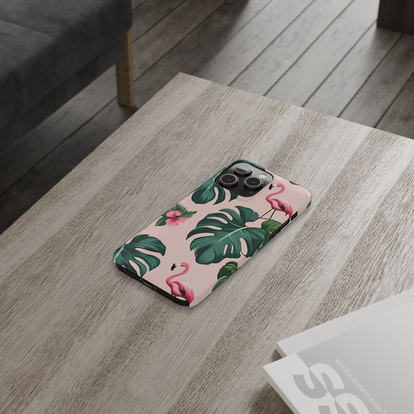 Tropical Flamingo Phone Case, Summer Vibe Smartphone Cover, Gift for Beach Lovers, Cute Mobile Accessory, Floral Design