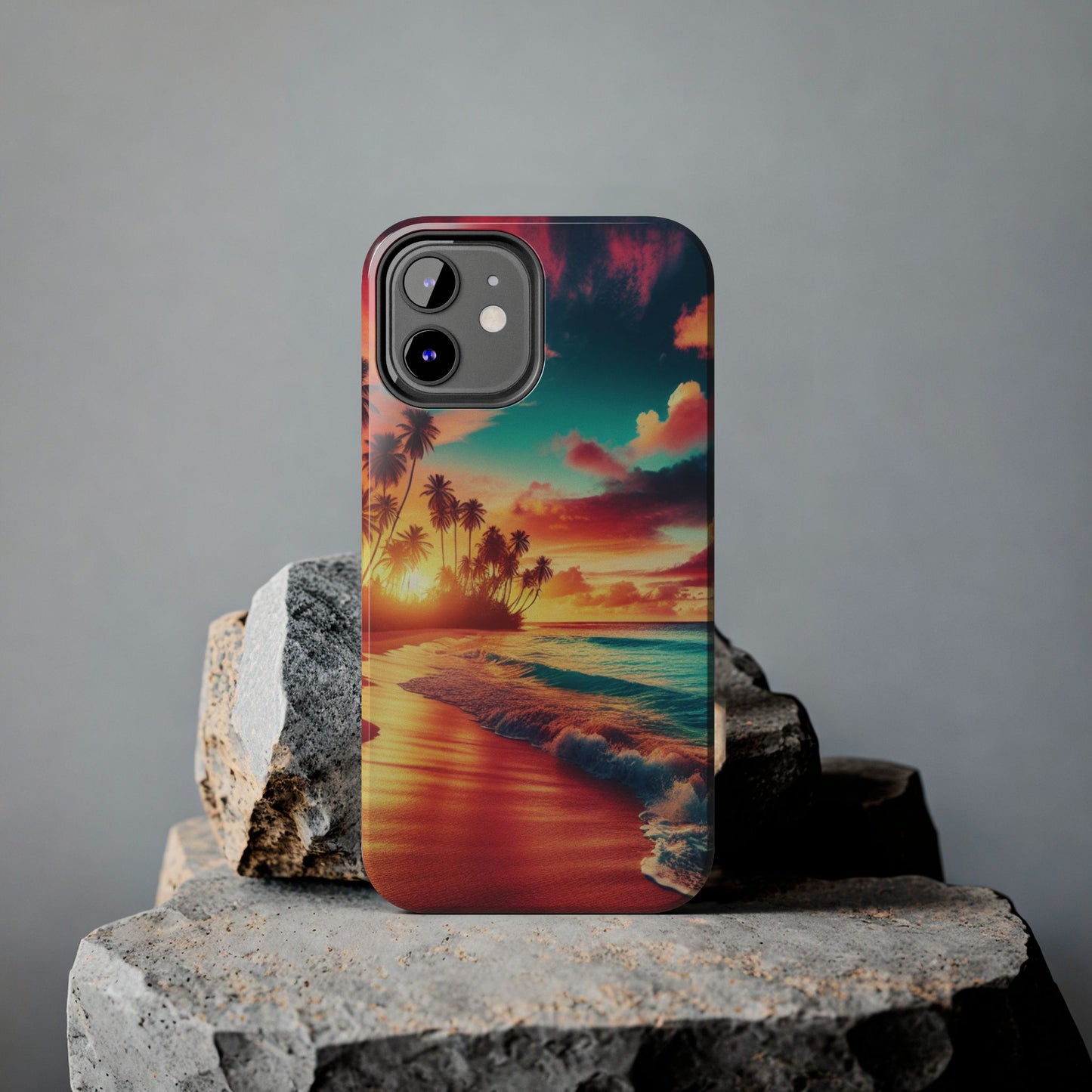 Tropical Sunset Tough Phone Cases for Summer, Beach Vibes, Gift for Travelers, Durable Phone Covers