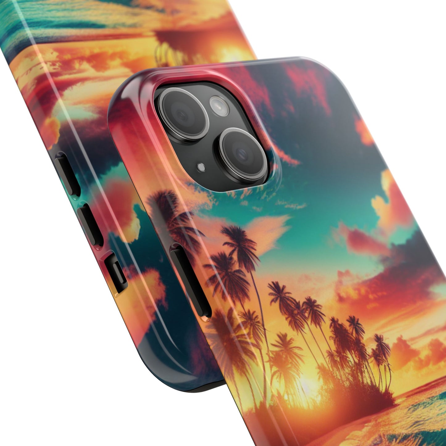 Tropical Sunset Tough Phone Cases for Summer, Beach Vibes, Gift for Travelers, Durable Phone Covers