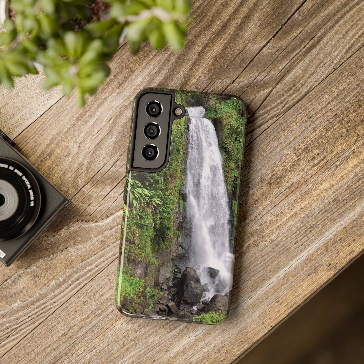Nature Island Trafalgar Waterfall inspired Tough IPhone and Samsung phone Cases - Durable Protection for Outdoor Adventure