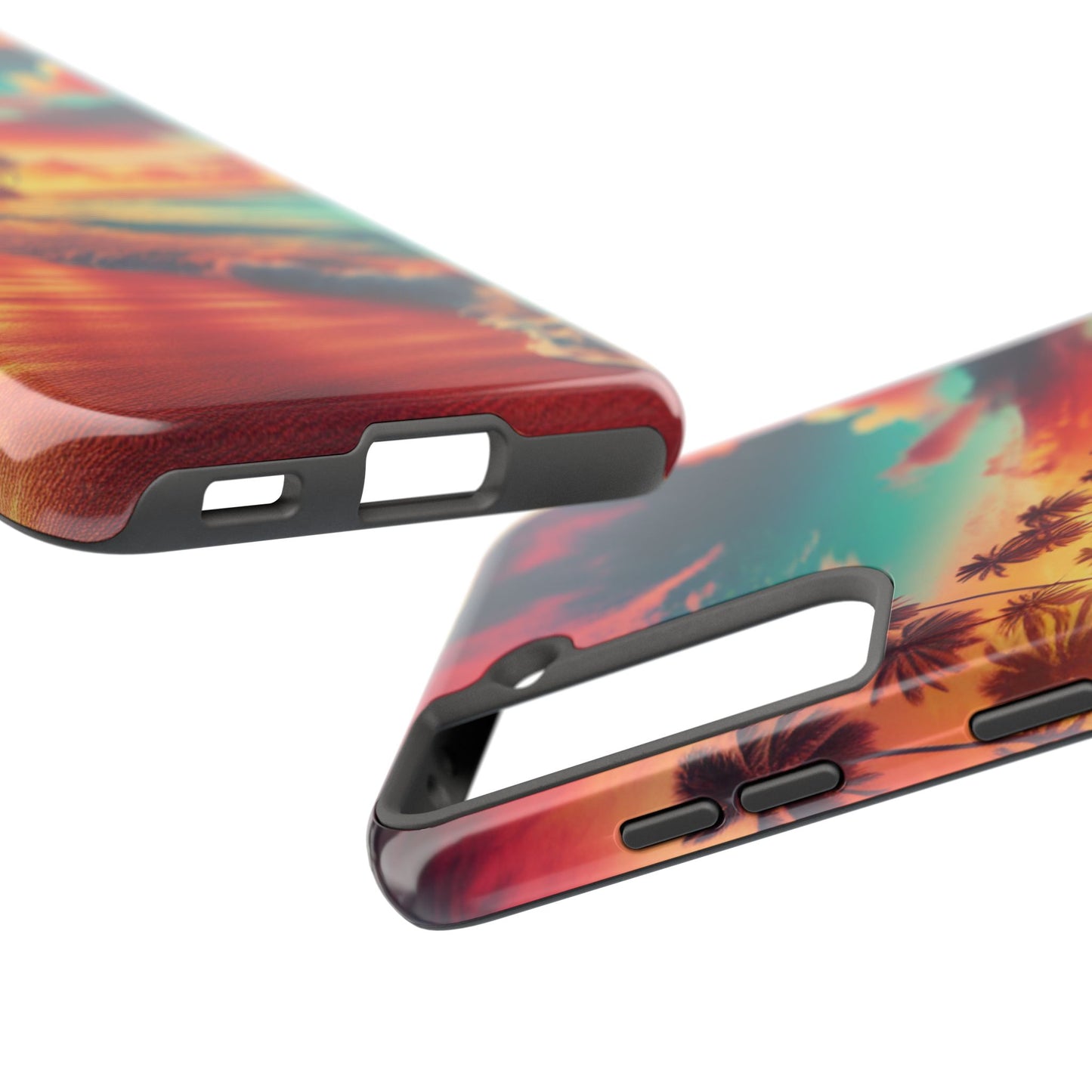 Tropical Sunset Tough Phone Cases for Summer, Beach Vibes, Gift for Travelers, Durable Phone Covers
