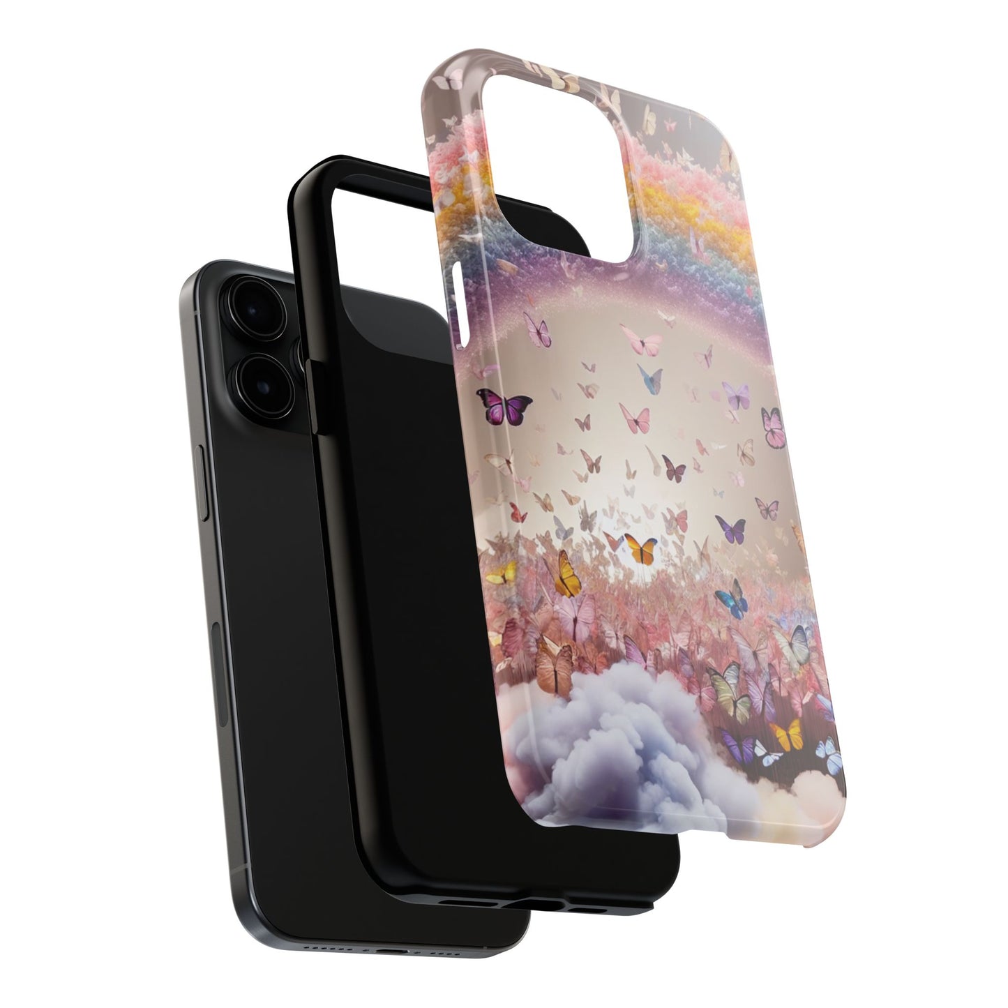 Spring Butterfly & Rainbow Phone Cover – Stylish, Strong & Gift-Ready
