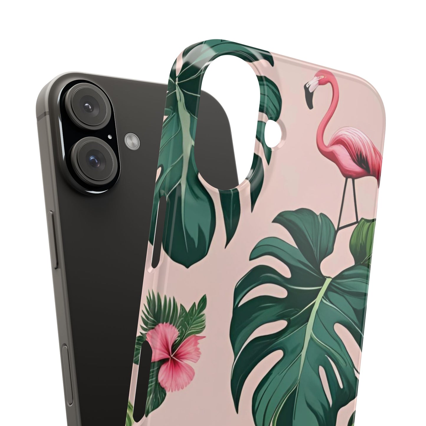 Tropical Flamingo Phone Case, Summer Vibe Smartphone Cover, Gift for Beach Lovers, Cute Mobile Accessory, Floral Design