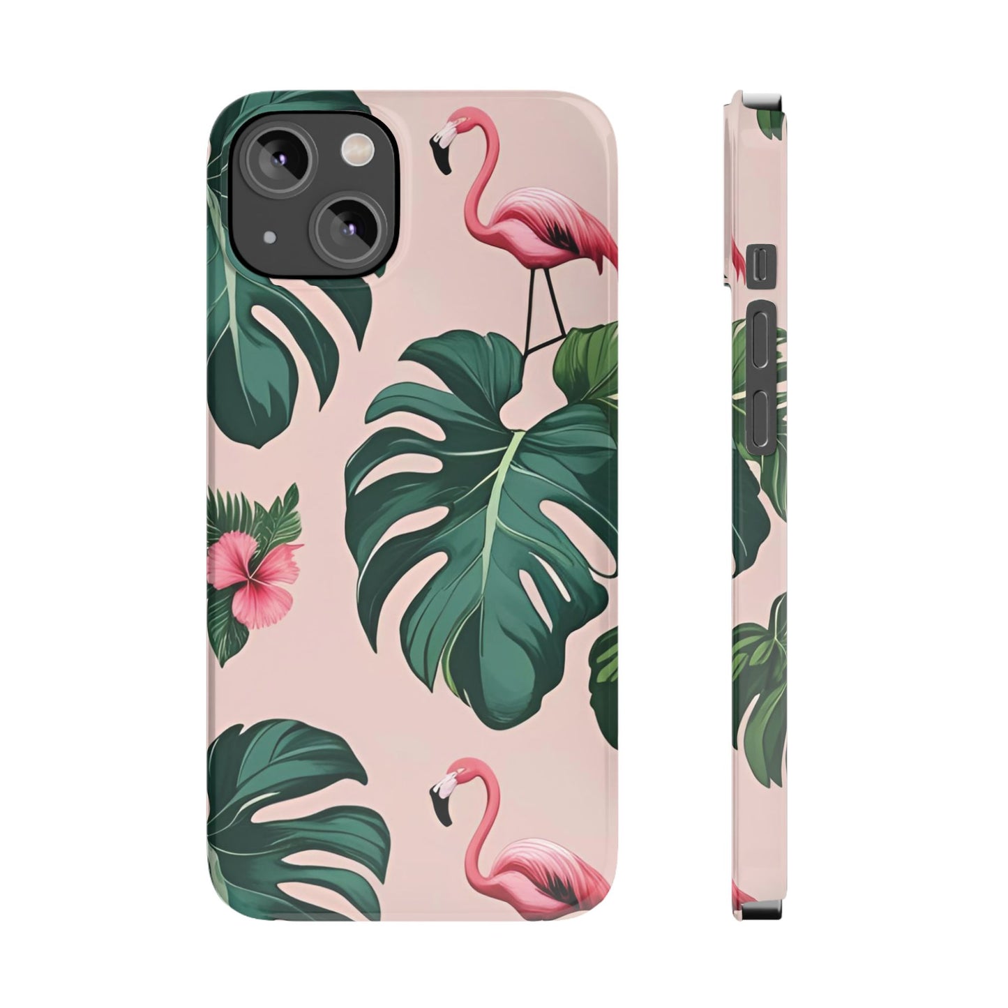 Tropical Flamingo Phone Case, Summer Vibe Smartphone Cover, Gift for Beach Lovers, Cute Mobile Accessory, Floral Design