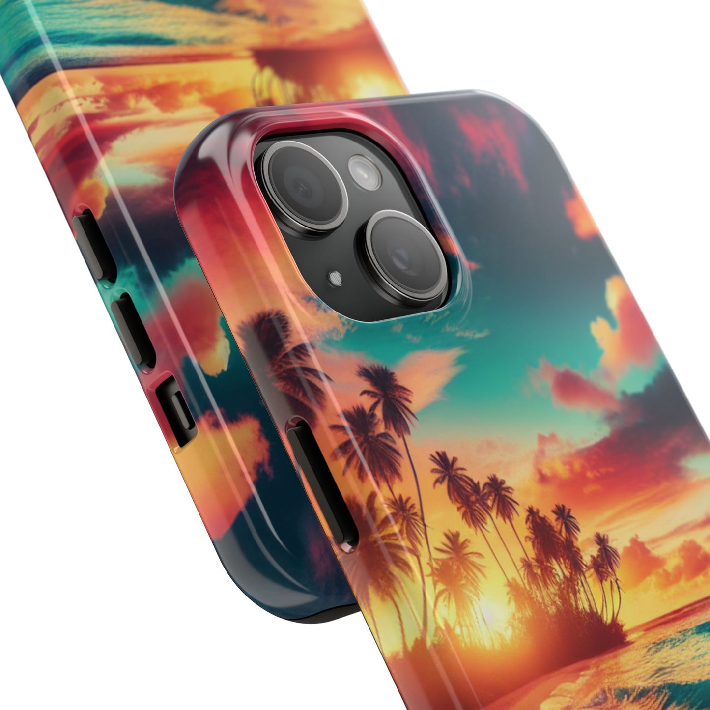 Tropical Sunset Tough Phone Cases for Summer, Beach Vibes, Gift for Travelers, Durable Phone Covers