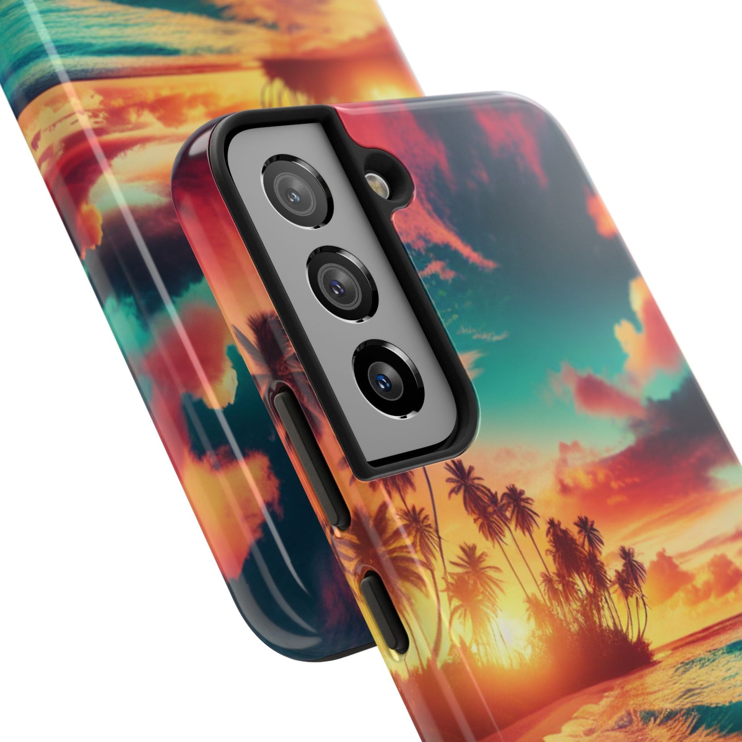 Tropical Sunset Tough Phone Cases for Summer, Beach Vibes, Gift for Travelers, Durable Phone Covers