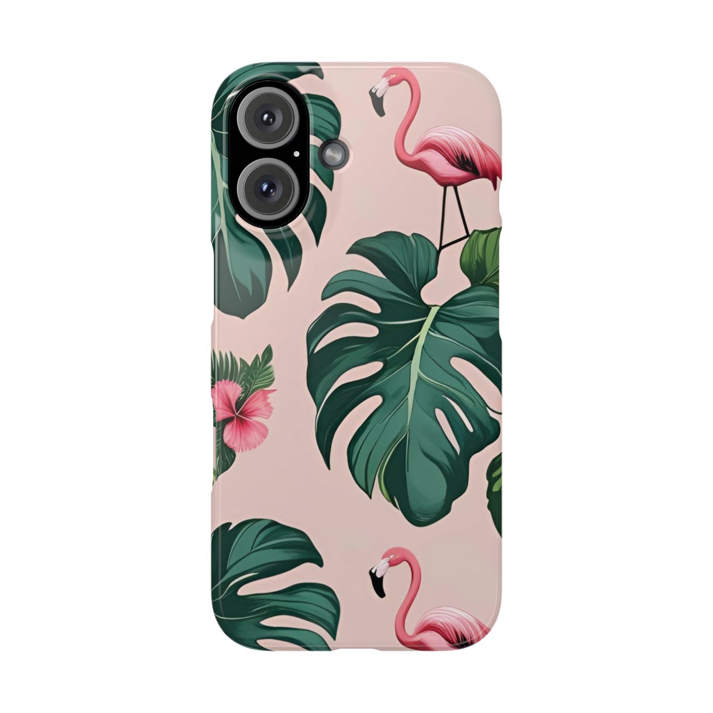 Tropical Flamingo Phone Case, Summer Vibe Smartphone Cover, Gift for Beach Lovers, Cute Mobile Accessory, Floral Design