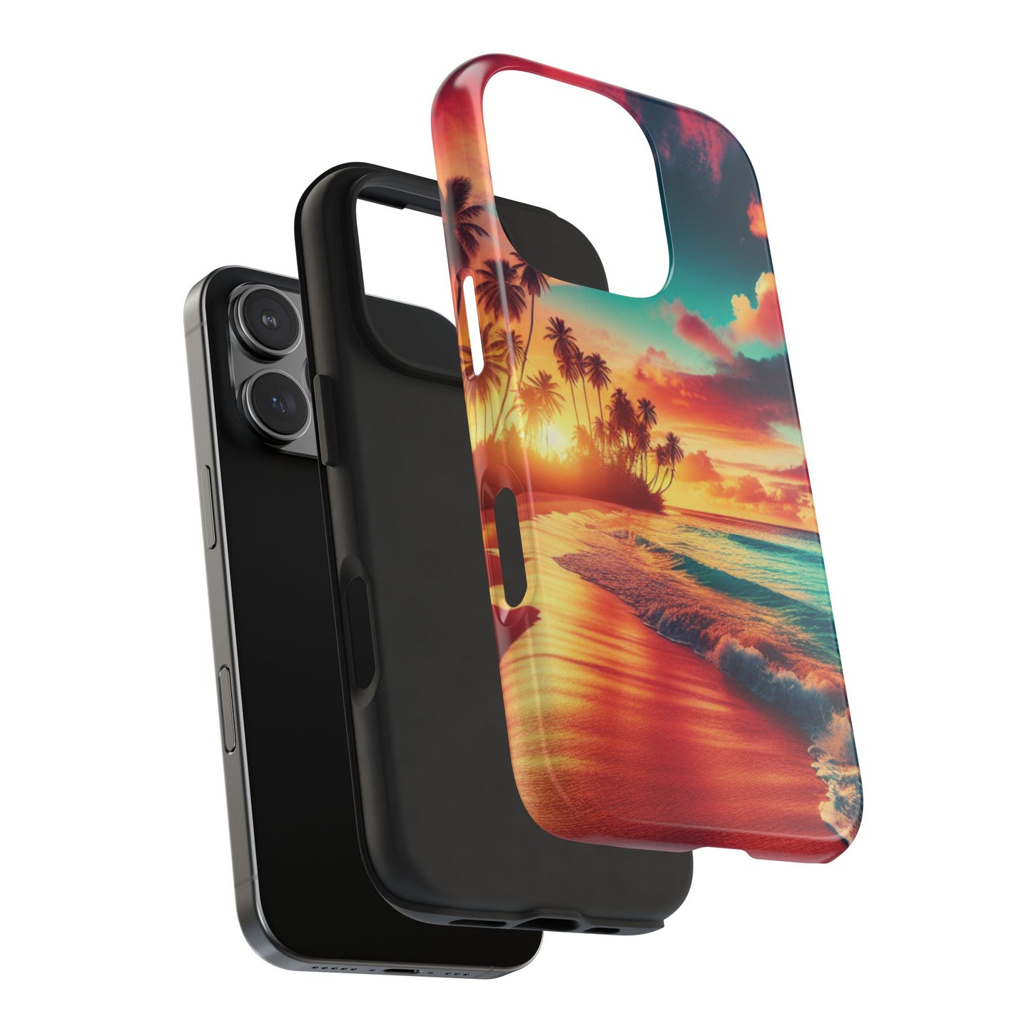 Tropical Sunset Tough Phone Cases for Summer, Beach Vibes, Gift for Travelers, Durable Phone Covers