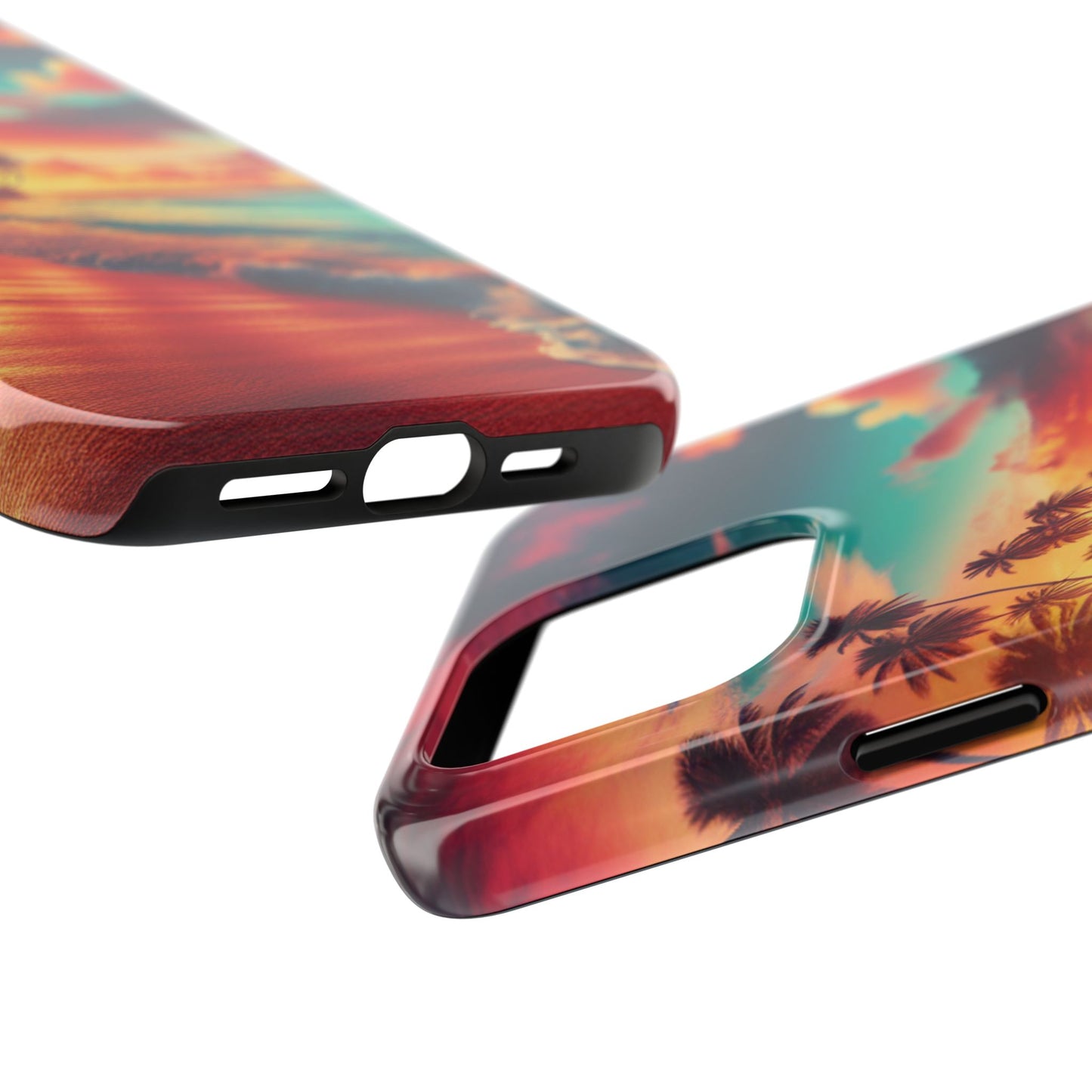 Tropical Sunset Tough Phone Cases for Summer, Beach Vibes, Gift for Travelers, Durable Phone Covers