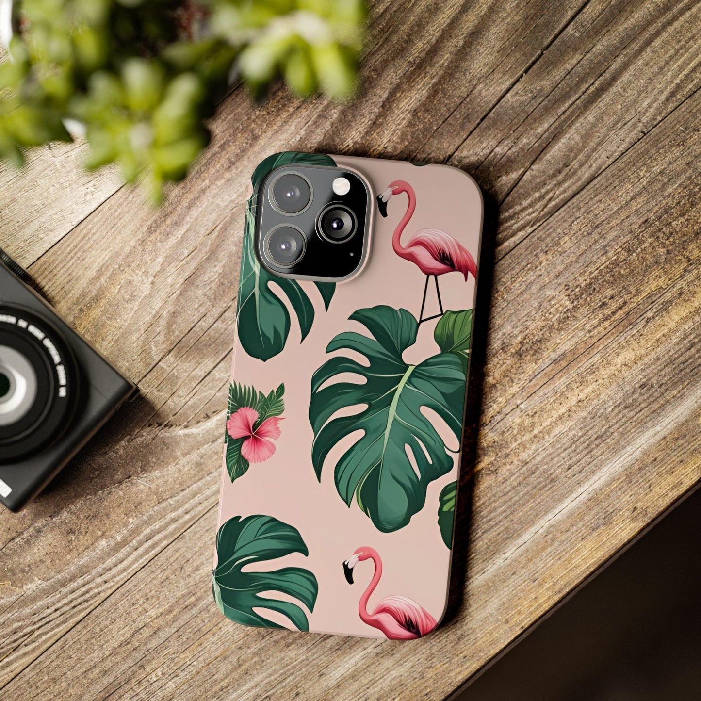 Tropical Flamingo Phone Case, Summer Vibe Smartphone Cover, Gift for Beach Lovers, Cute Mobile Accessory, Floral Design