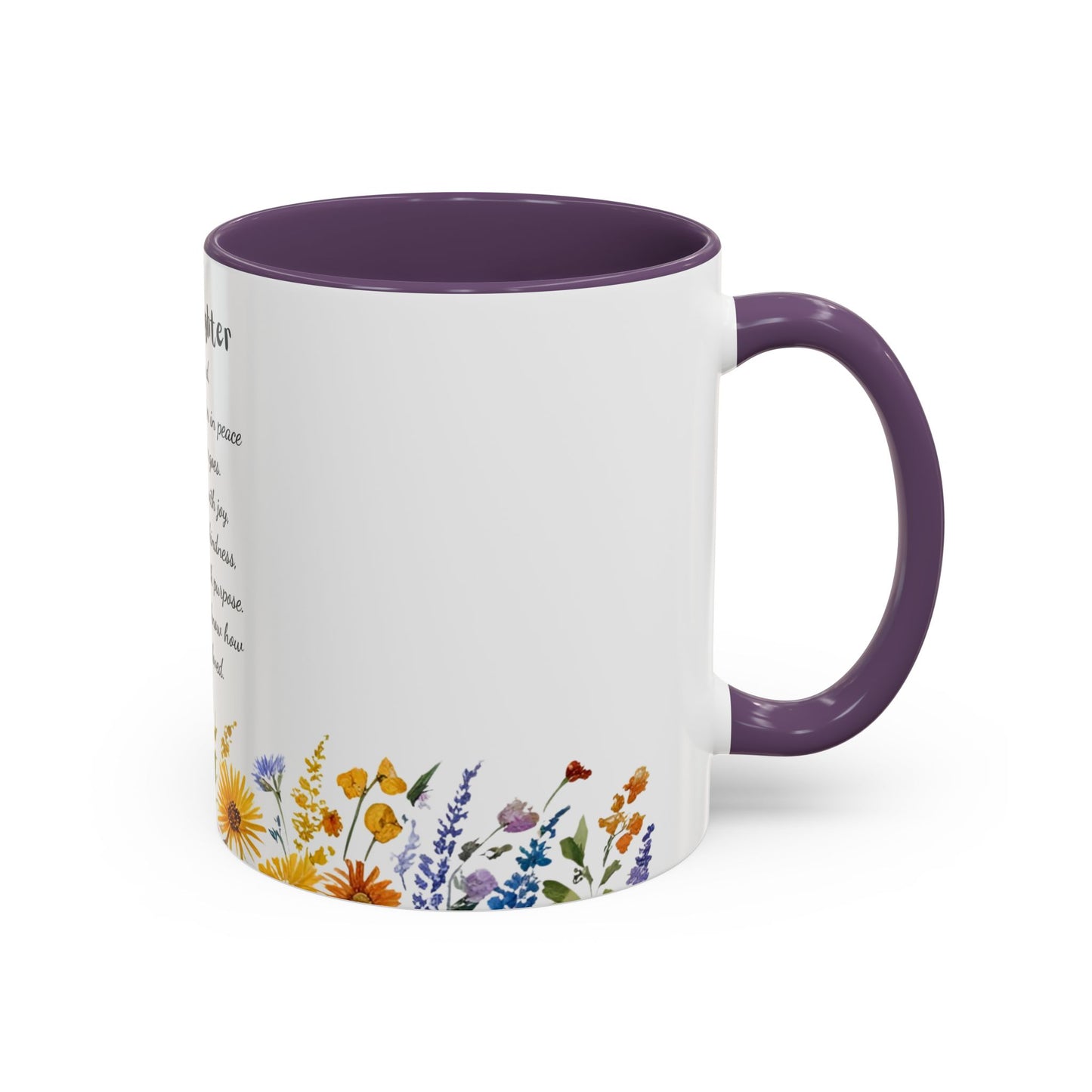 My Daughter Prayer Coffee Mug - Inspirational Prayer for My Daughter, Motivational Gift, Mother's Day, Floral Design