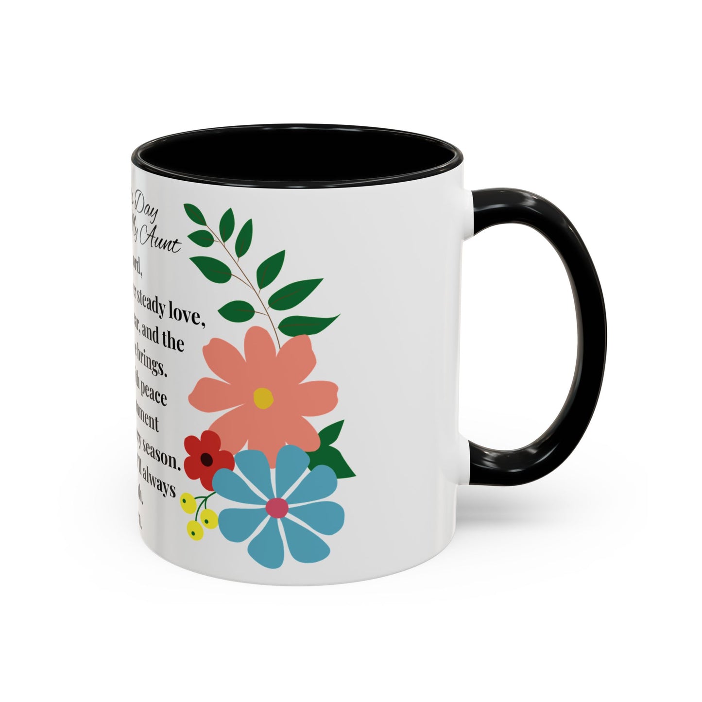 Aunt Prayer Coffee Mug - Floral Design - Mother's Day Gift - 11oz/15oz