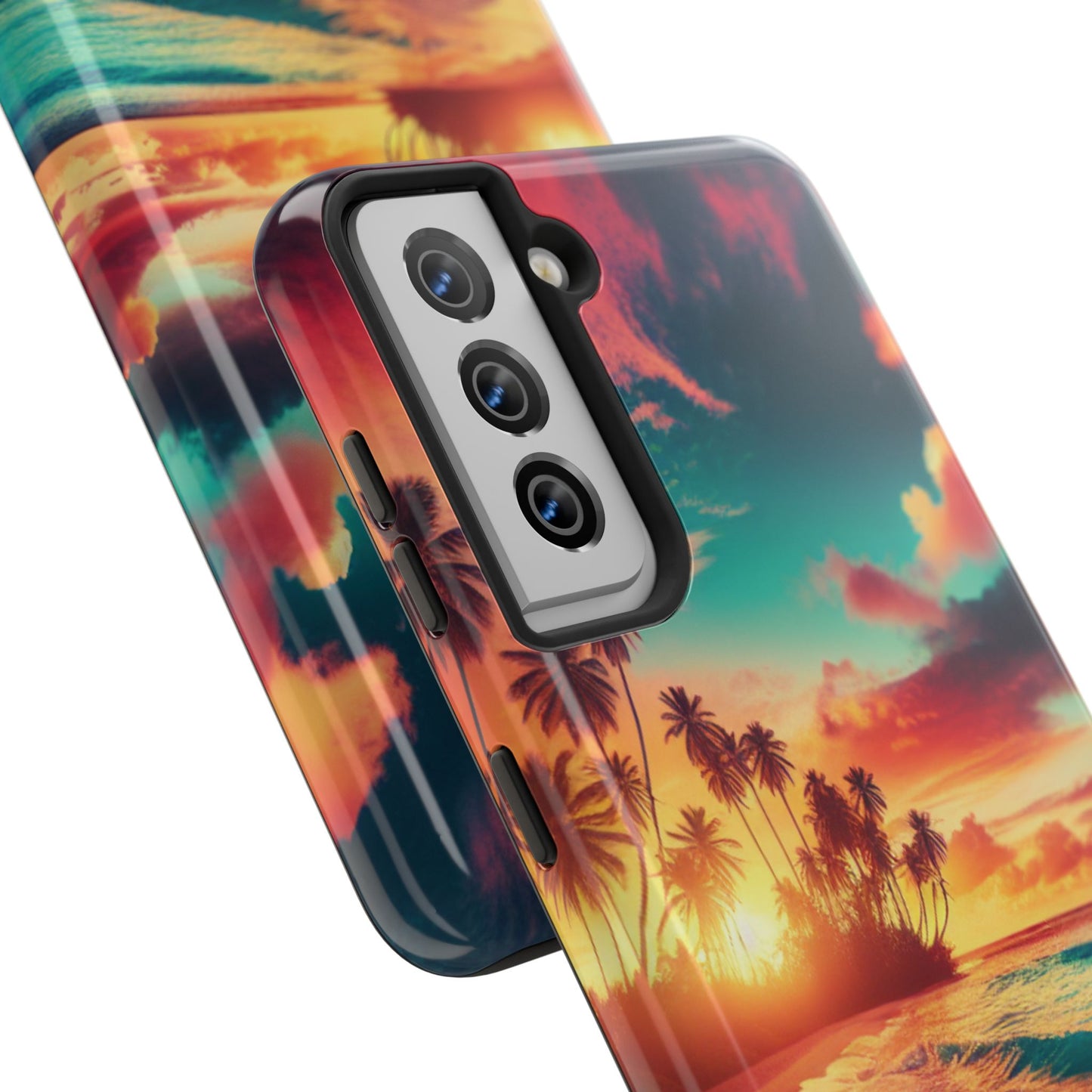 Tropical Sunset Tough Phone Cases for Summer, Beach Vibes, Gift for Travelers, Durable Phone Covers