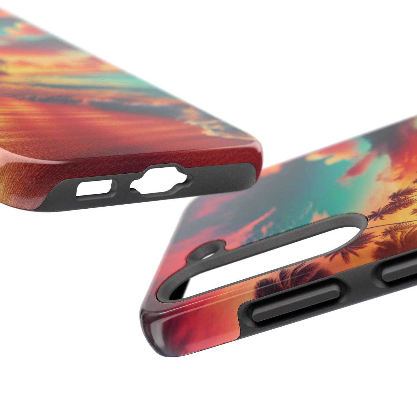Tropical Sunset Tough Phone Cases for Summer, Beach Vibes, Gift for Travelers, Durable Phone Covers