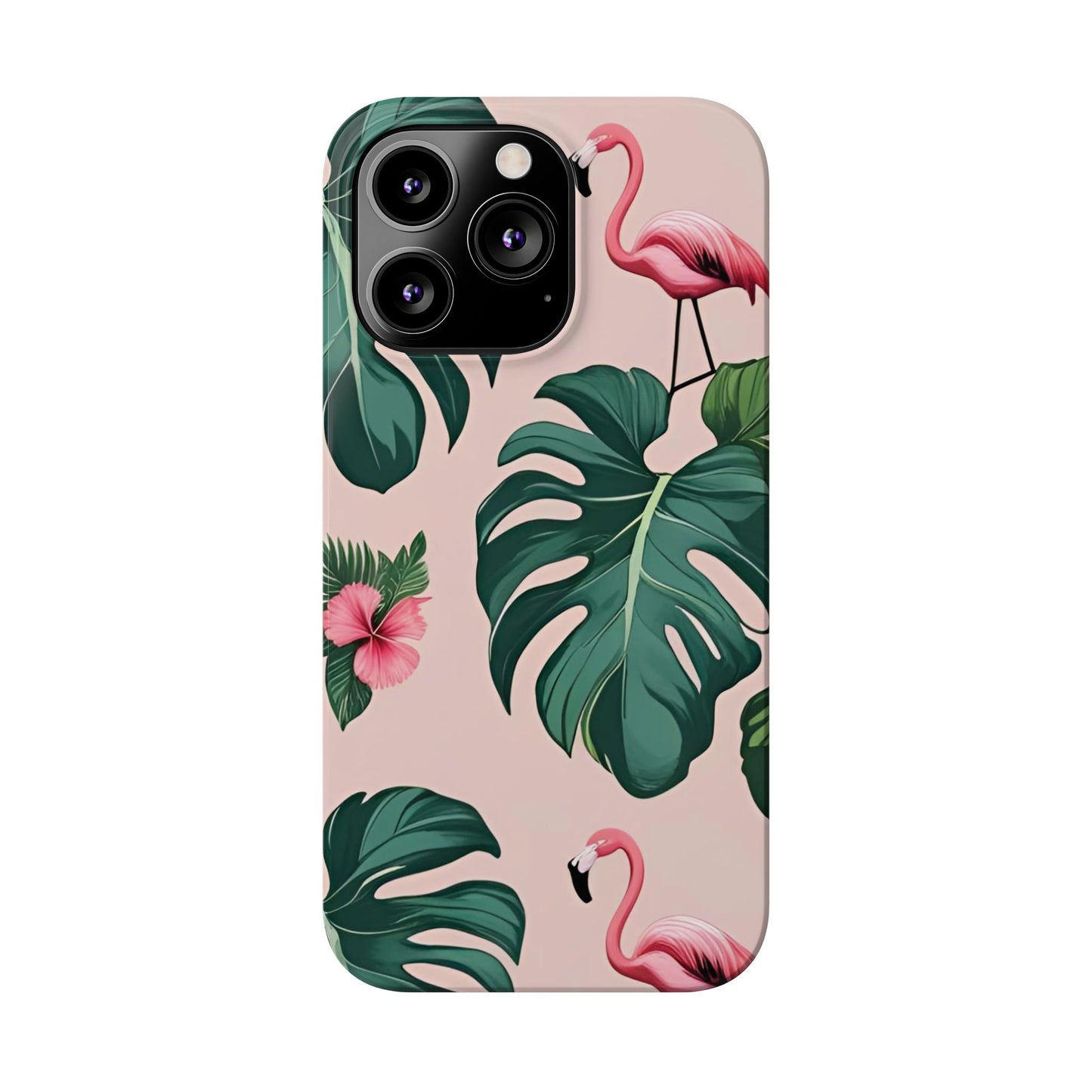 Tropical Flamingo Phone Case, Summer Vibe Smartphone Cover, Gift for Beach Lovers, Cute Mobile Accessory, Floral Design