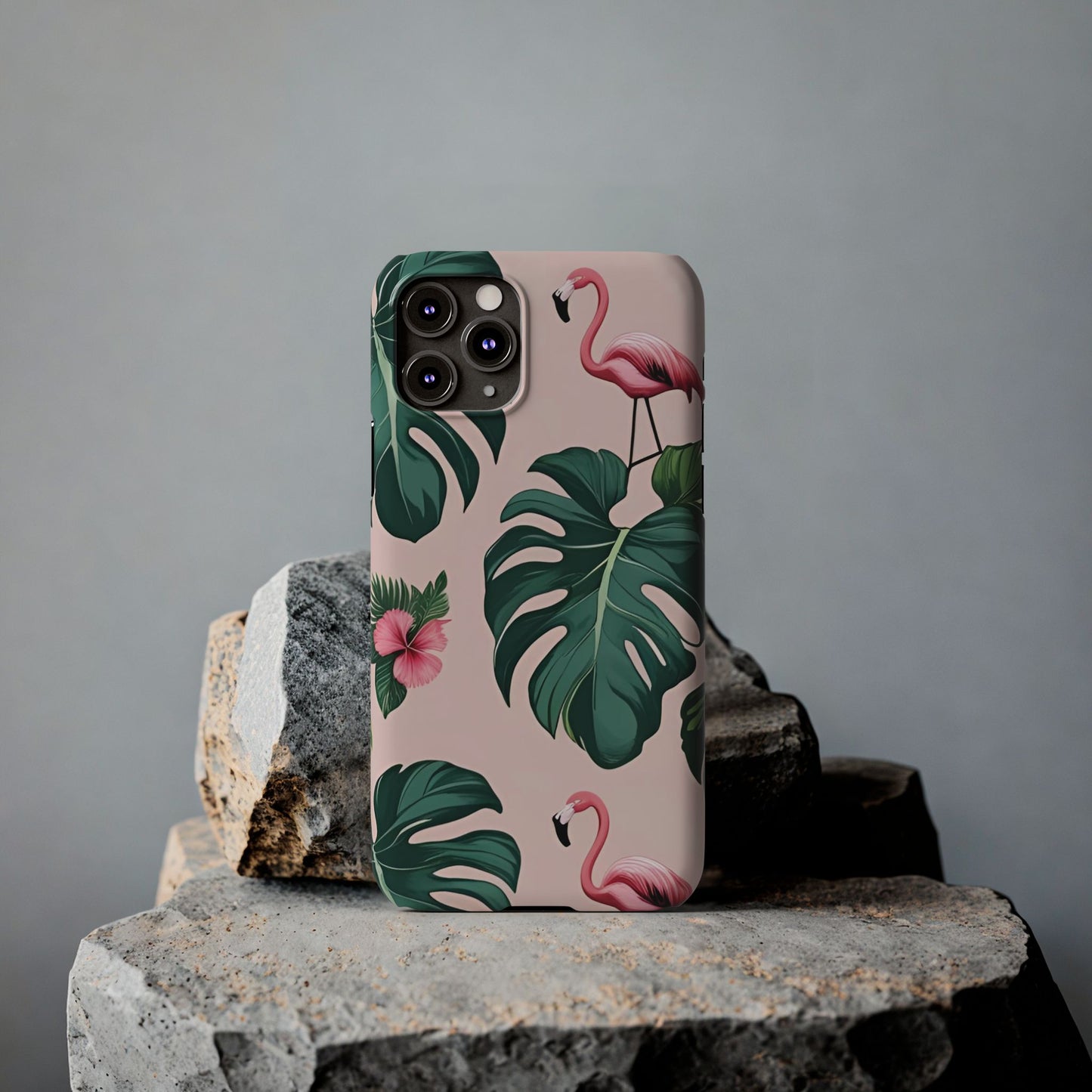 Tropical Flamingo Phone Case, Summer Vibe Smartphone Cover, Gift for Beach Lovers, Cute Mobile Accessory, Floral Design