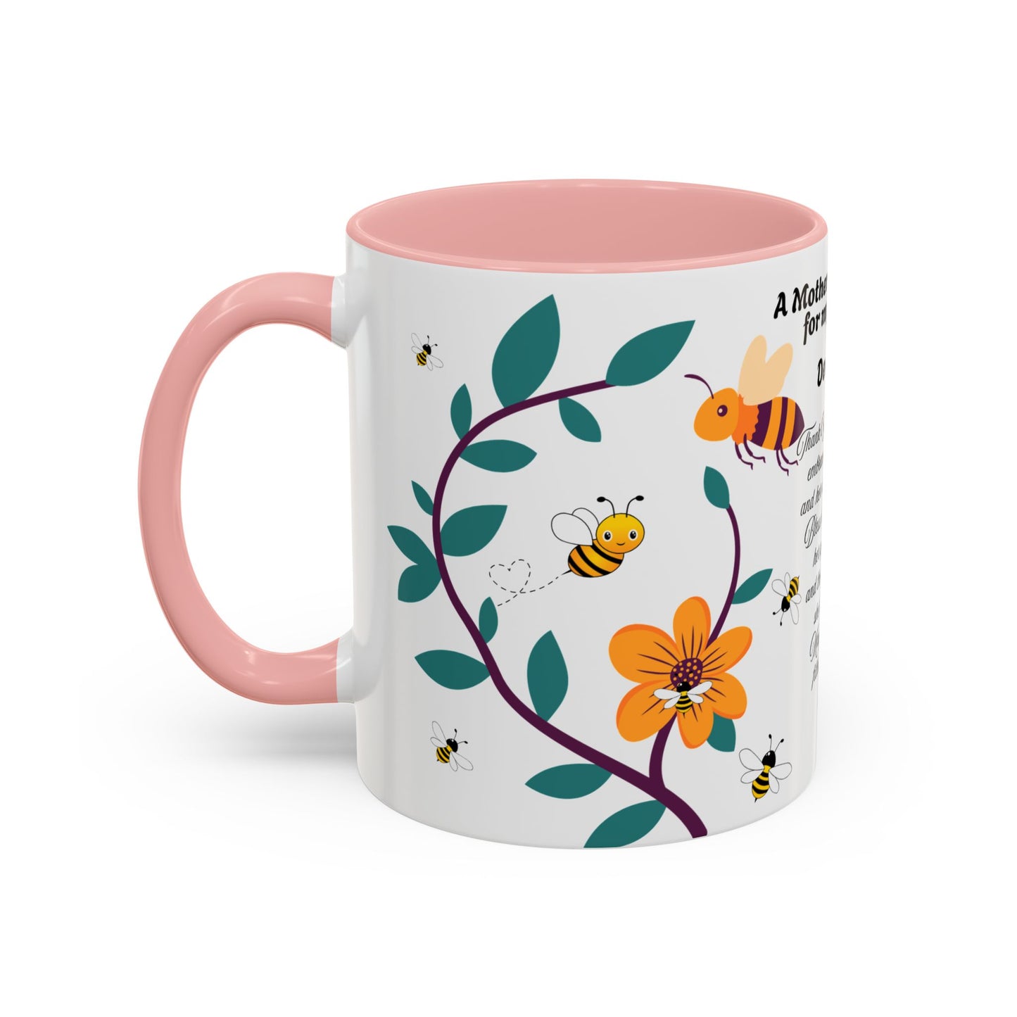 Grandma Prayer Coffee Mug (11, 15oz) Floral Bumble Bees Mother's Day Gift