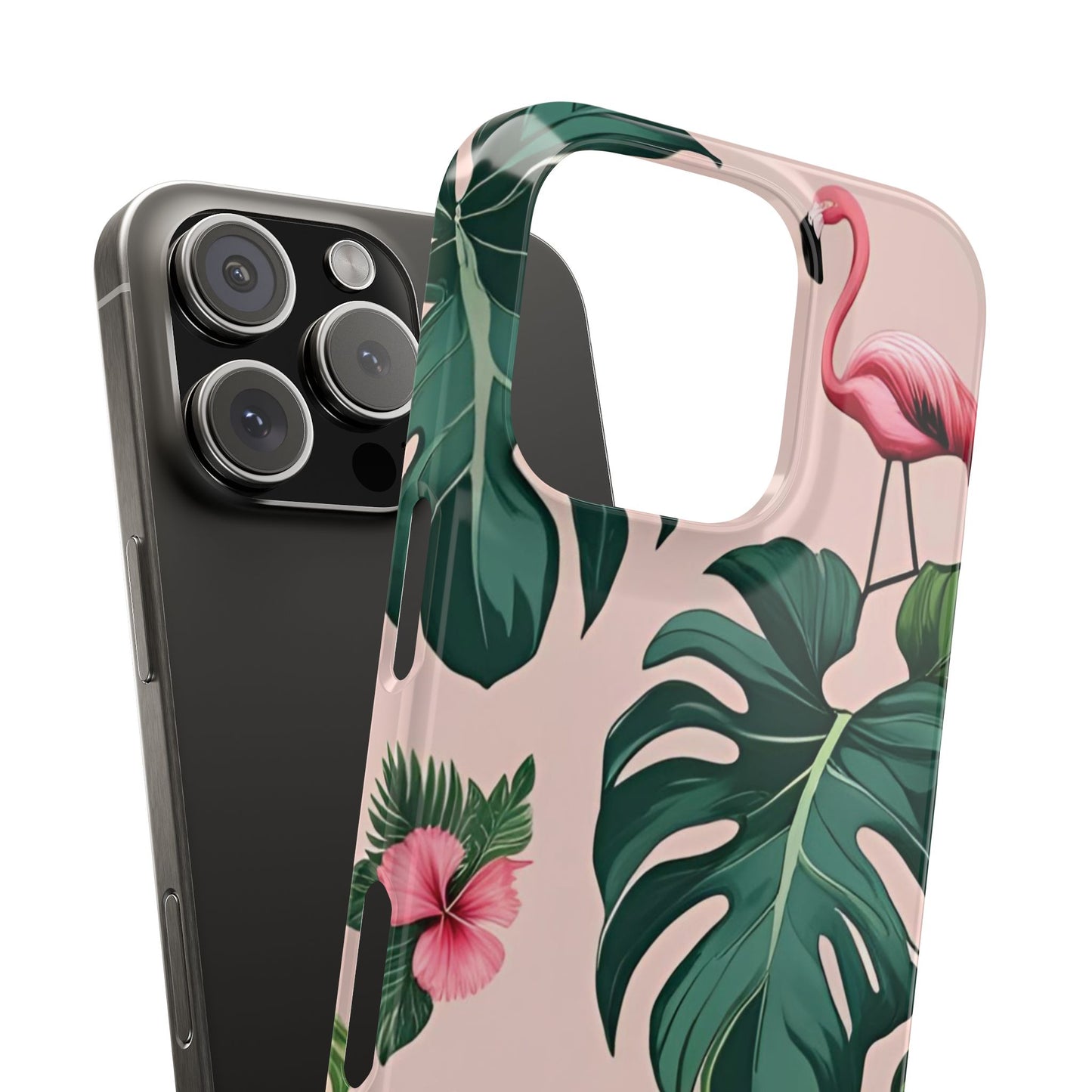 Tropical Flamingo Phone Case, Summer Vibe Smartphone Cover, Gift for Beach Lovers, Cute Mobile Accessory, Floral Design