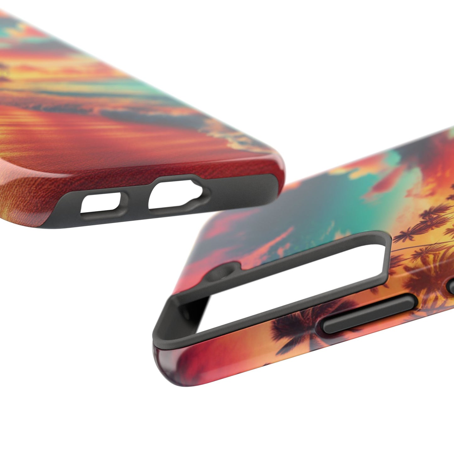 Tropical Sunset Tough Phone Cases for Summer, Beach Vibes, Gift for Travelers, Durable Phone Covers