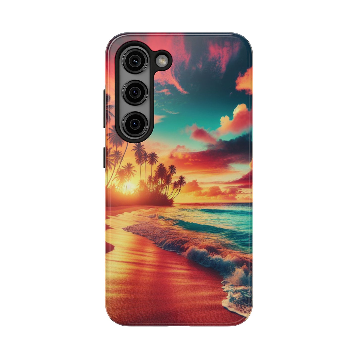 Tropical Sunset Tough Phone Cases for Summer, Beach Vibes, Gift for Travelers, Durable Phone Covers