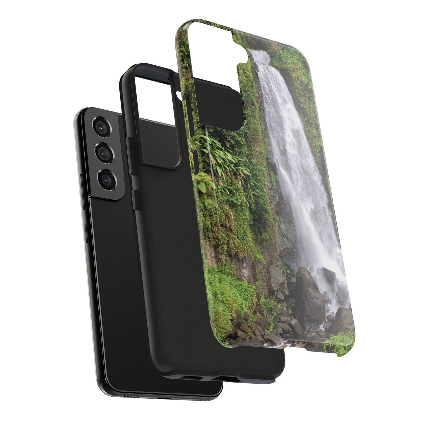Nature Island Trafalgar Waterfall inspired Tough IPhone and Samsung phone Cases - Durable Protection for Outdoor Adventure