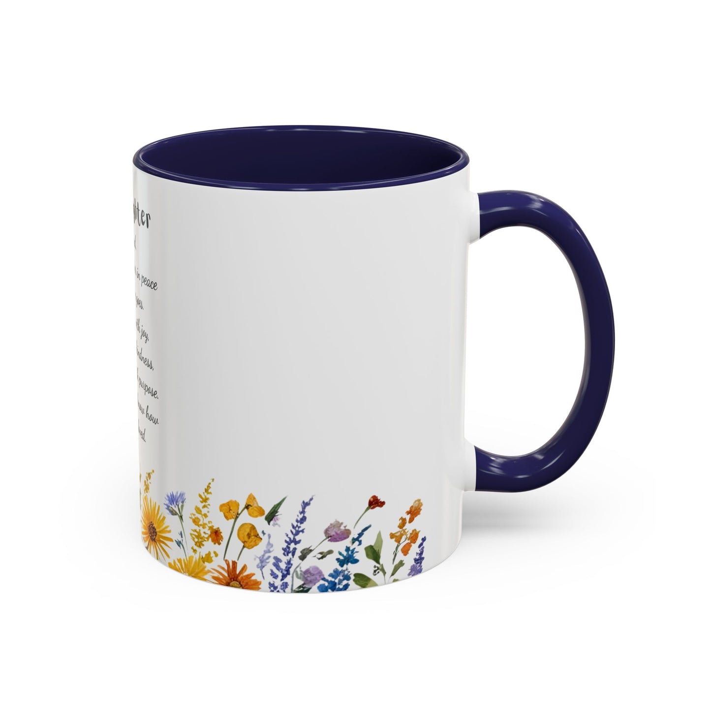 My Daughter Prayer Coffee Mug - Inspirational Prayer for My Daughter, Motivational Gift, Mother's Day, Floral Design