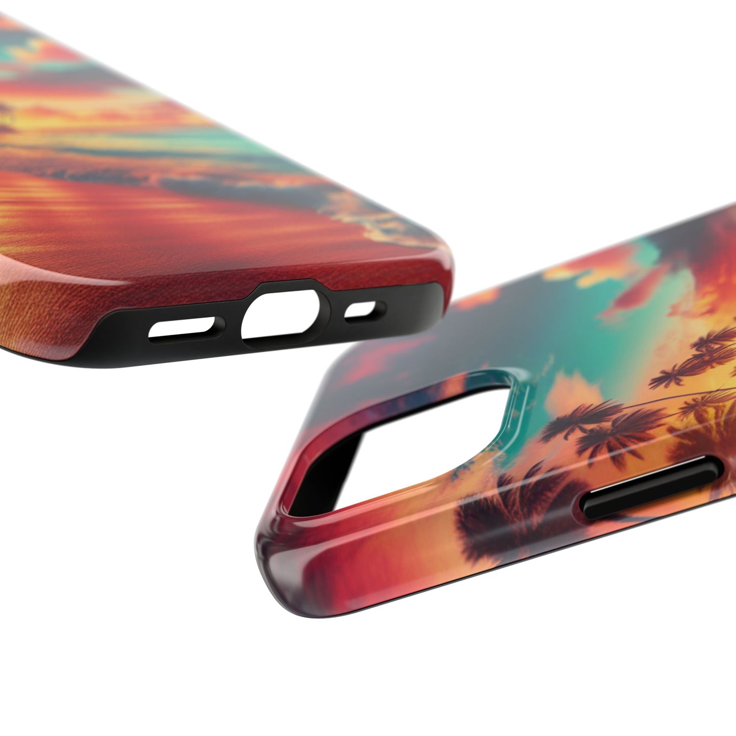 Tropical Sunset Tough Phone Cases for Summer, Beach Vibes, Gift for Travelers, Durable Phone Covers