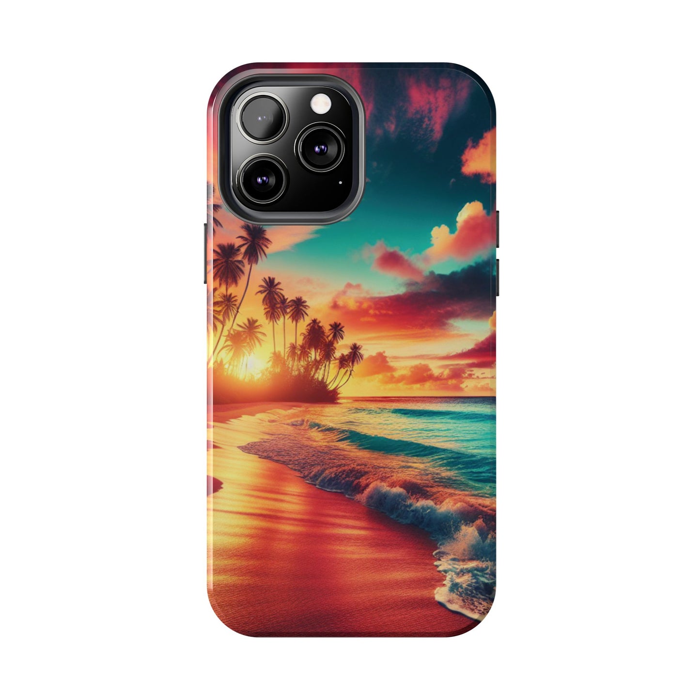 Tropical Sunset Tough Phone Cases for Summer, Beach Vibes, Gift for Travelers, Durable Phone Covers