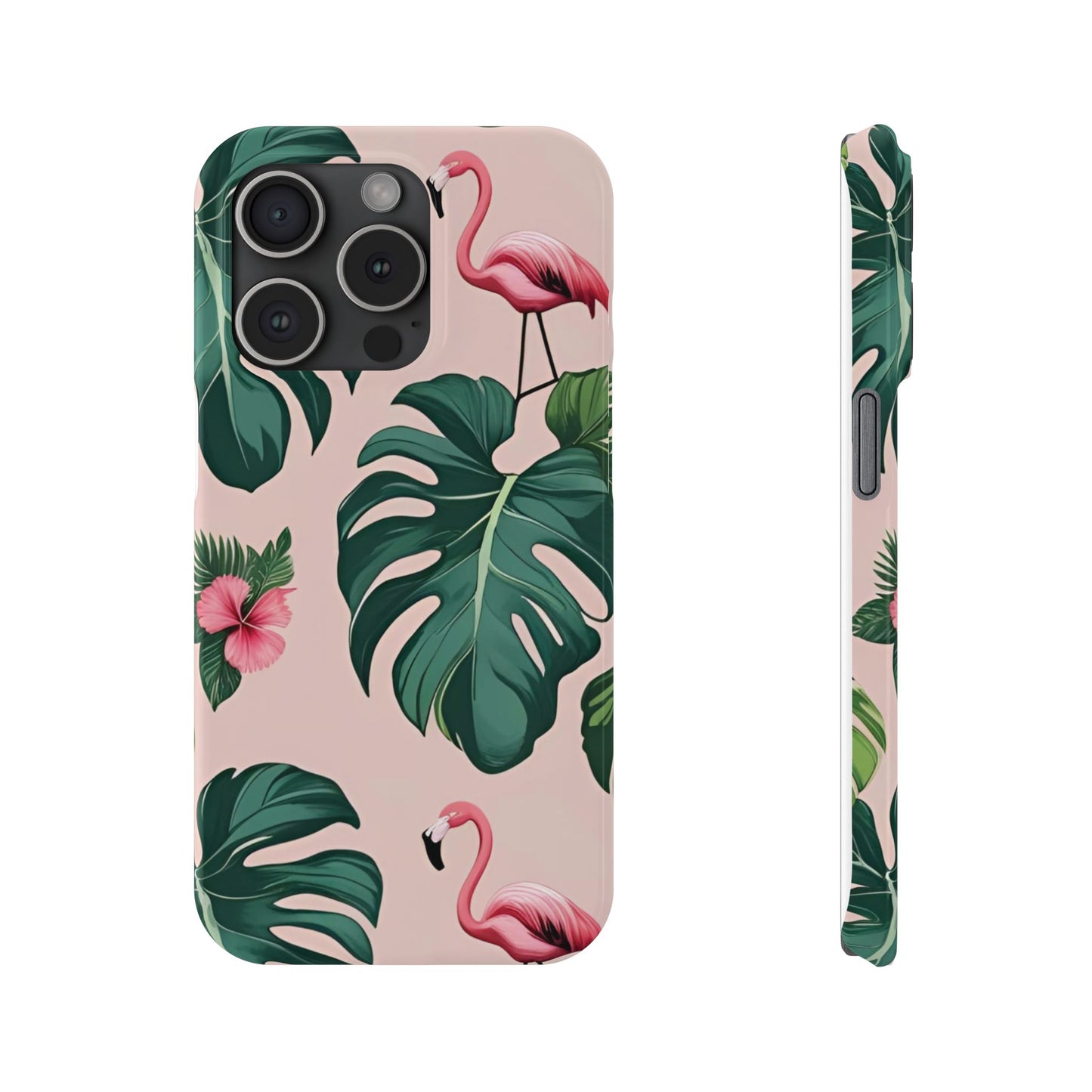 Tropical Flamingo Phone Case, Summer Vibe Smartphone Cover, Gift for Beach Lovers, Cute Mobile Accessory, Floral Design
