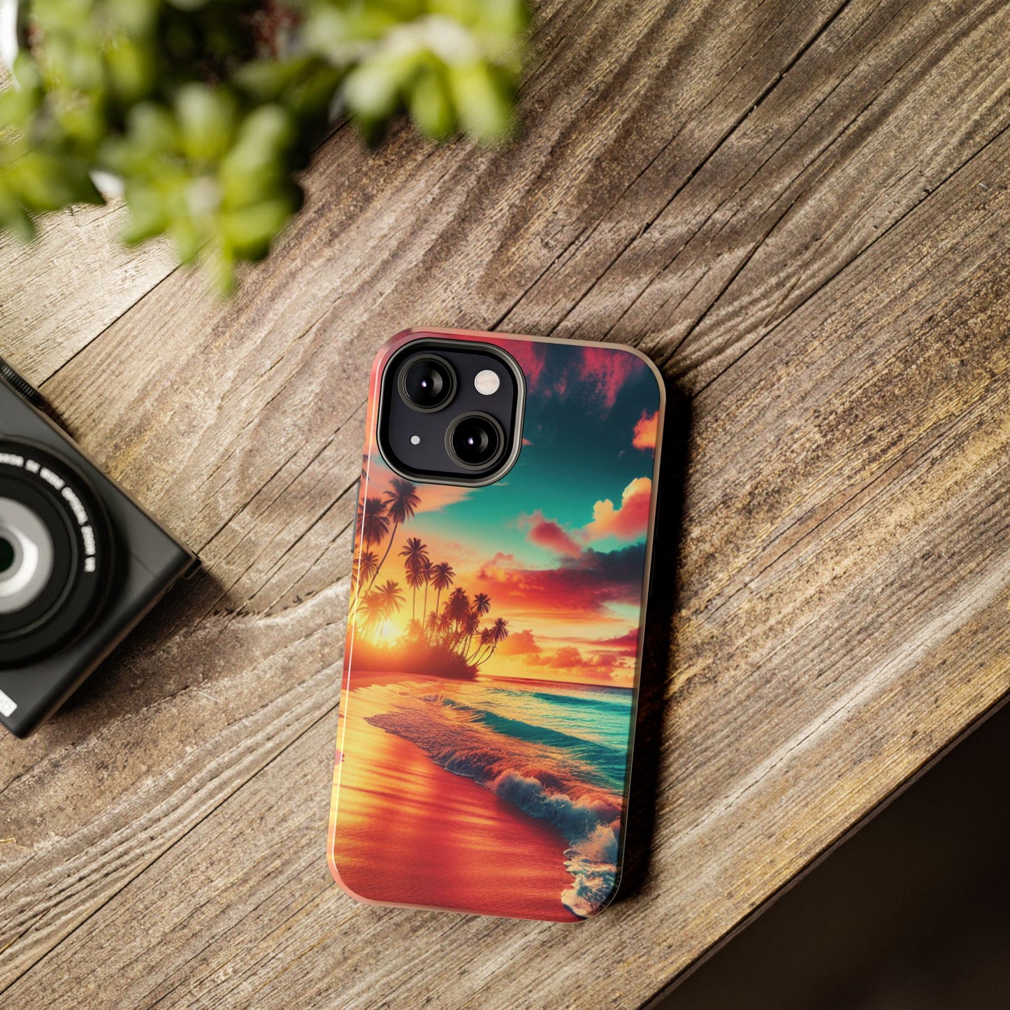 Tropical Sunset Tough Phone Cases for Summer, Beach Vibes, Gift for Travelers, Durable Phone Covers