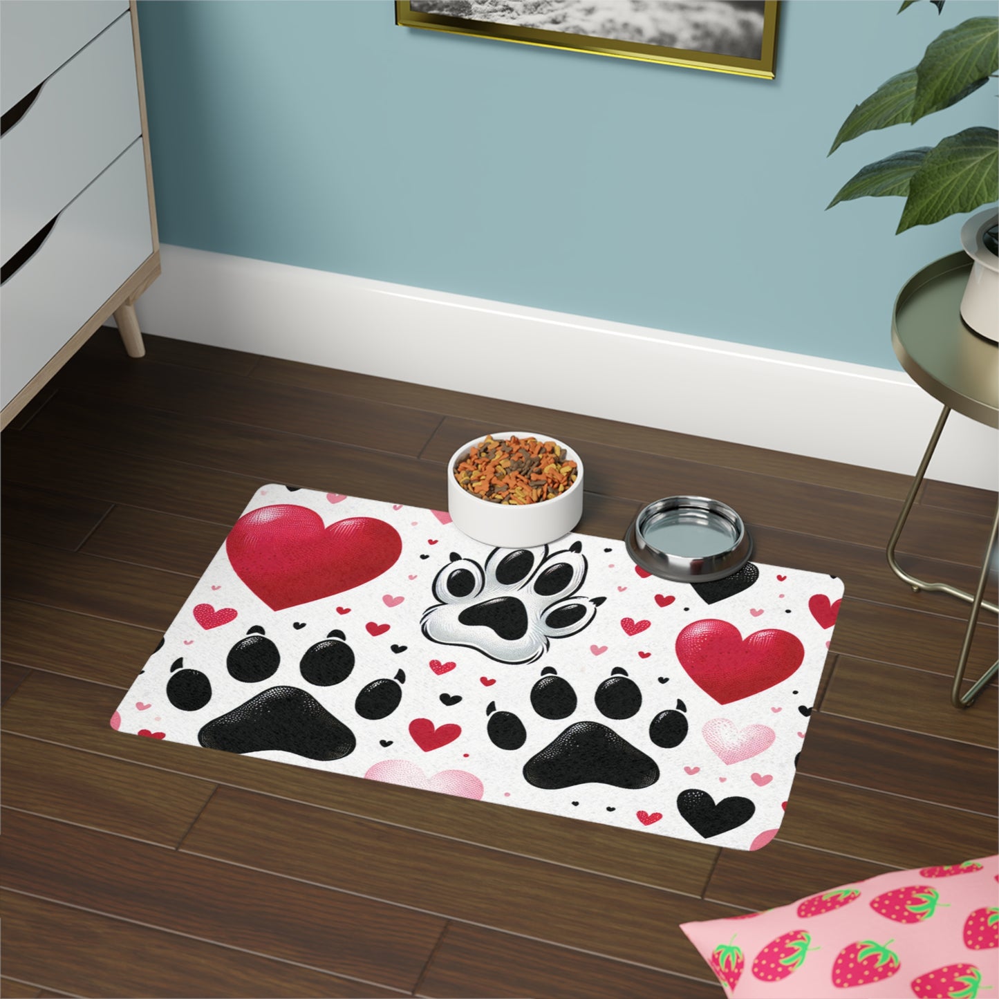 Pet Food Mat (12x18) Gift for pets, Pet supplies, Valentine gift