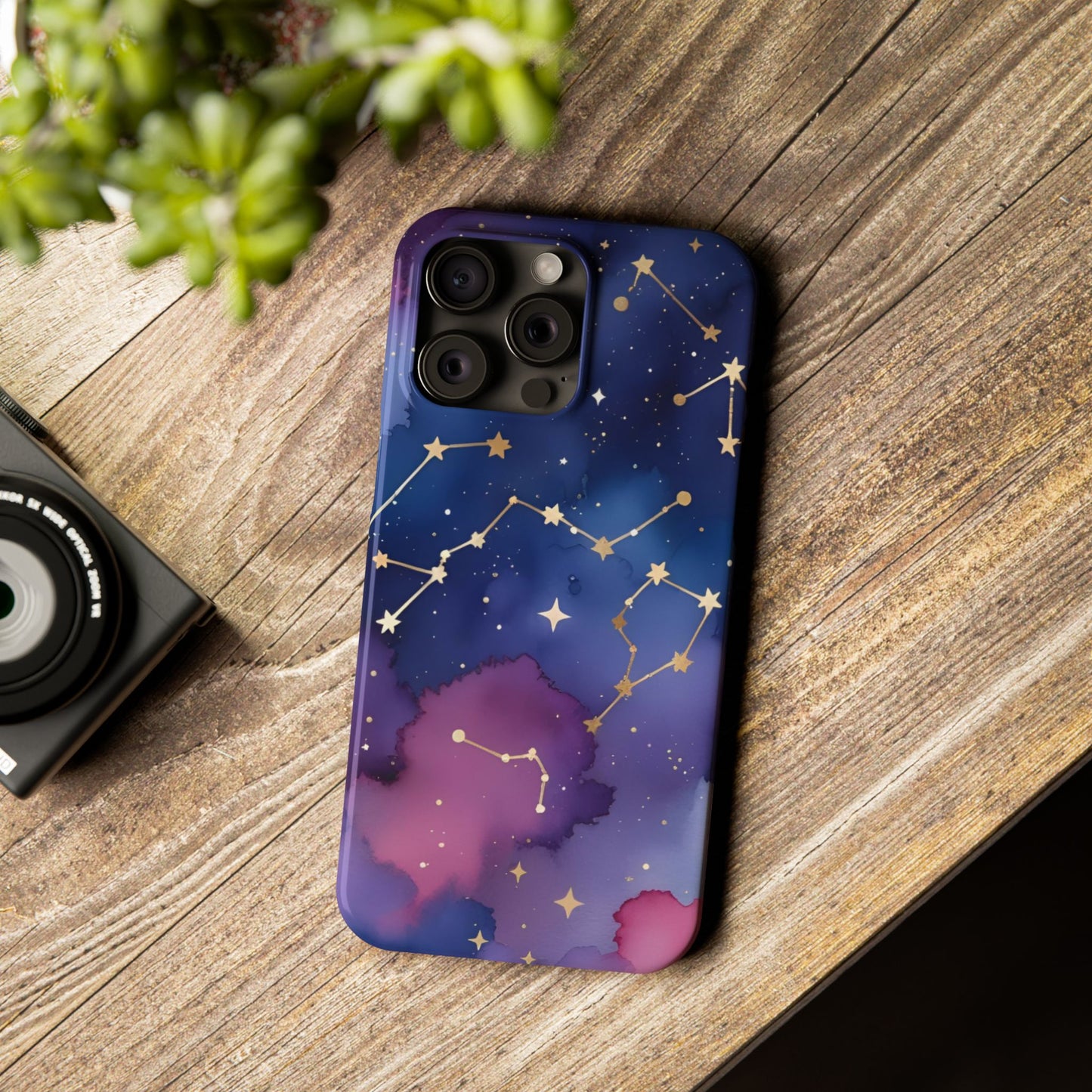 Galaxy Slim Phone Case - Cosmic Constellation Design for Stargazers and Astrology Lovers