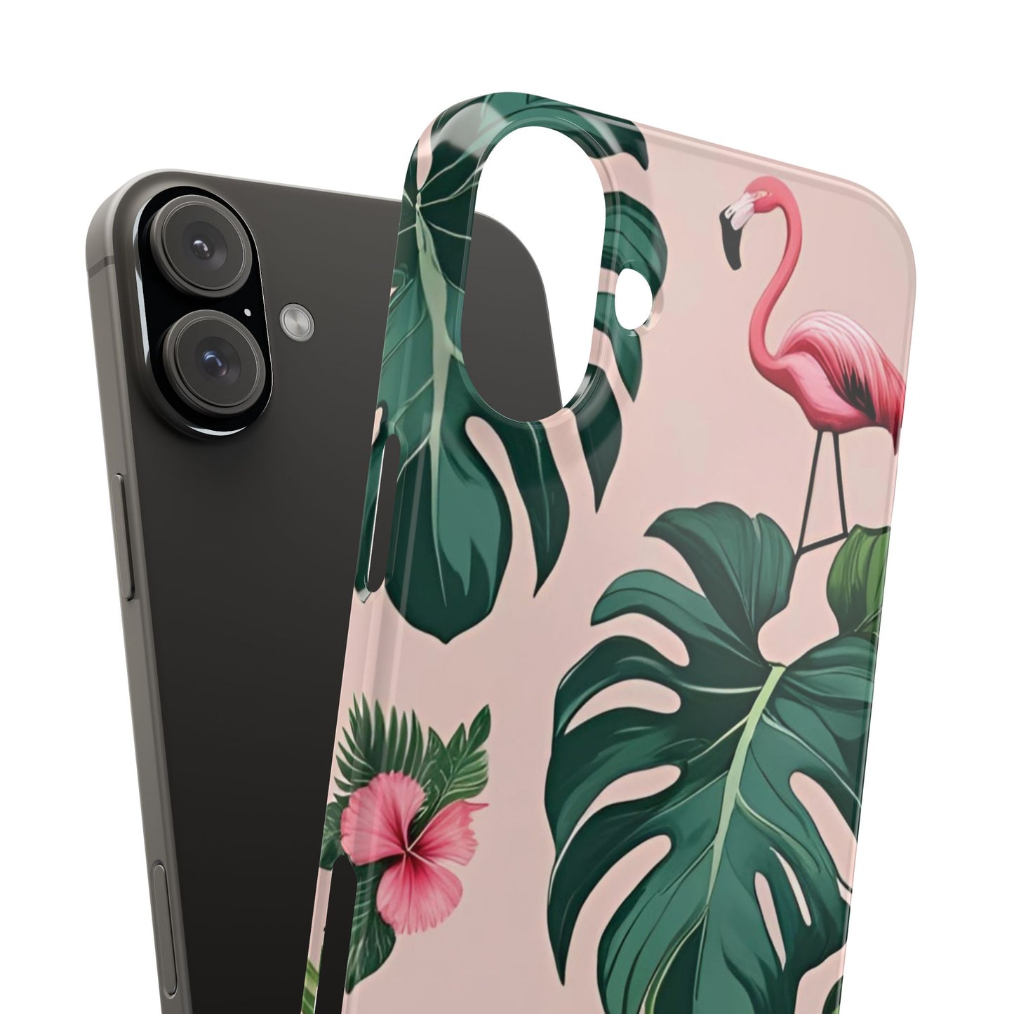Tropical Flamingo Phone Case, Summer Vibe Smartphone Cover, Gift for Beach Lovers, Cute Mobile Accessory, Floral Design
