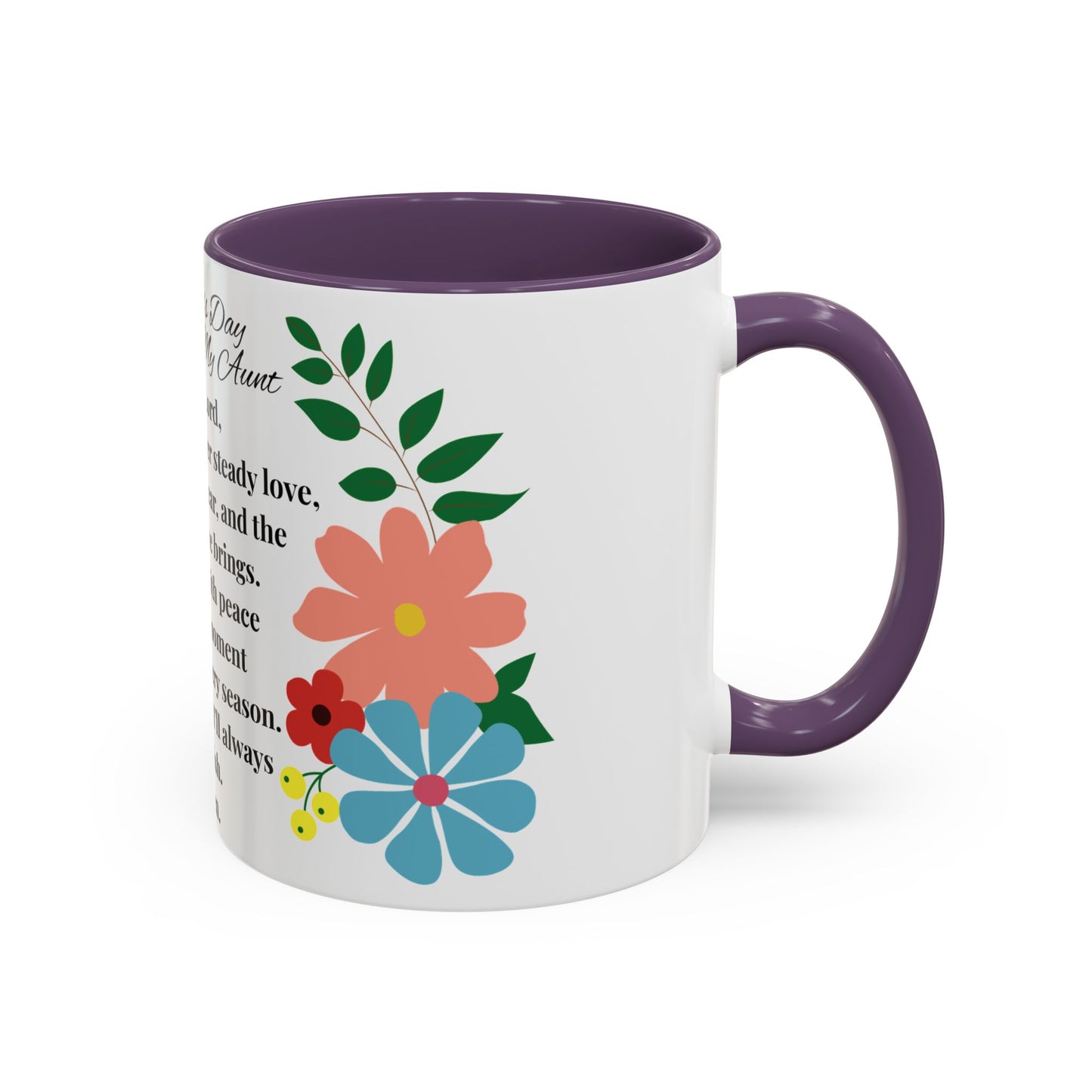 Aunt Prayer Coffee Mug - Floral Design - Mother's Day Gift - 11oz/15oz