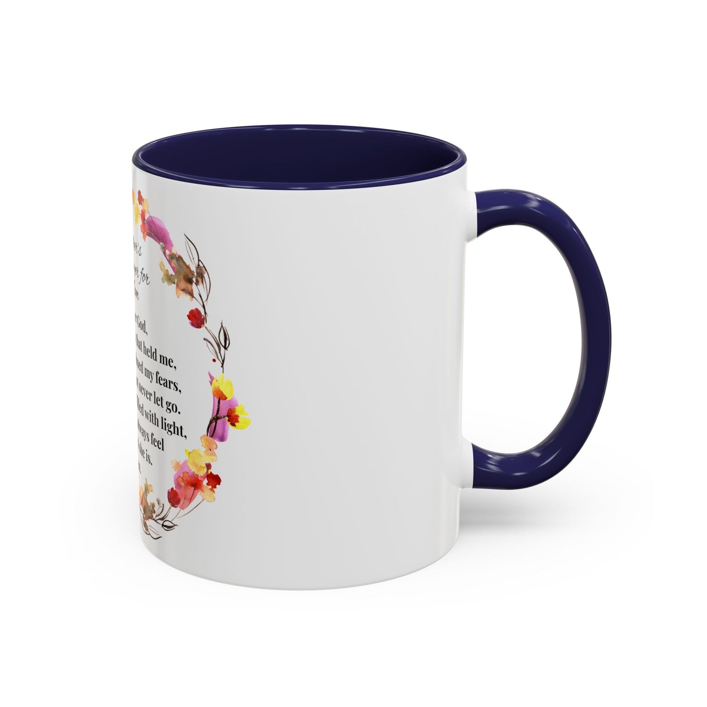 Mom - Prayer Mug for Mom, Floral Accent Coffee Cup, Gift for Mother's Day, Inspirational Drinkware, 11oz and 15oz