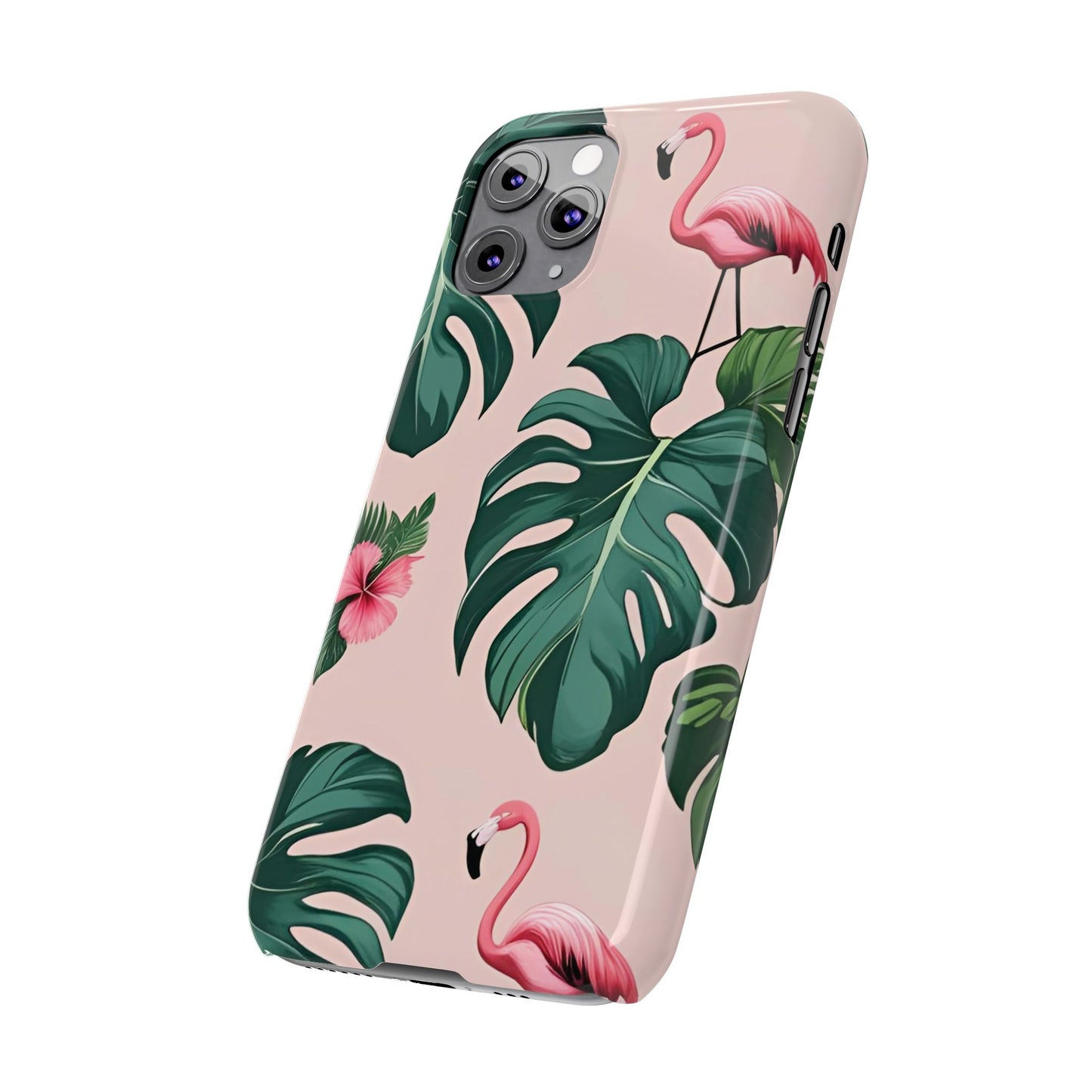 Tropical Flamingo Phone Case, Summer Vibe Smartphone Cover, Gift for Beach Lovers, Cute Mobile Accessory, Floral Design