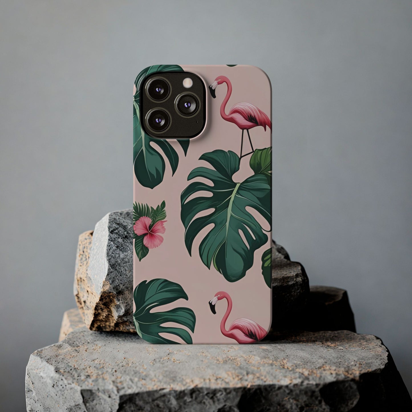Tropical Flamingo Phone Case, Summer Vibe Smartphone Cover, Gift for Beach Lovers, Cute Mobile Accessory, Floral Design