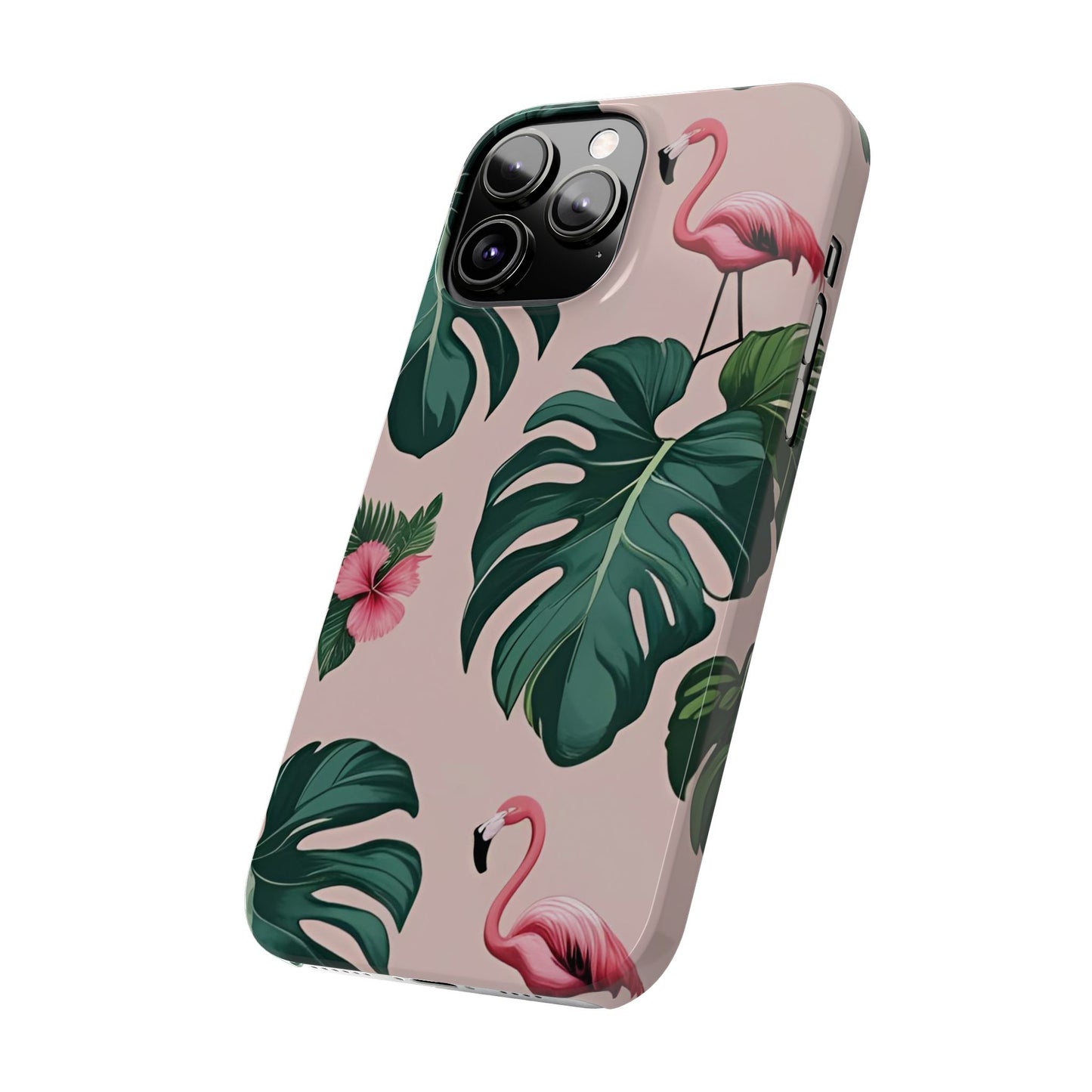 Tropical Flamingo Phone Case, Summer Vibe Smartphone Cover, Gift for Beach Lovers, Cute Mobile Accessory, Floral Design