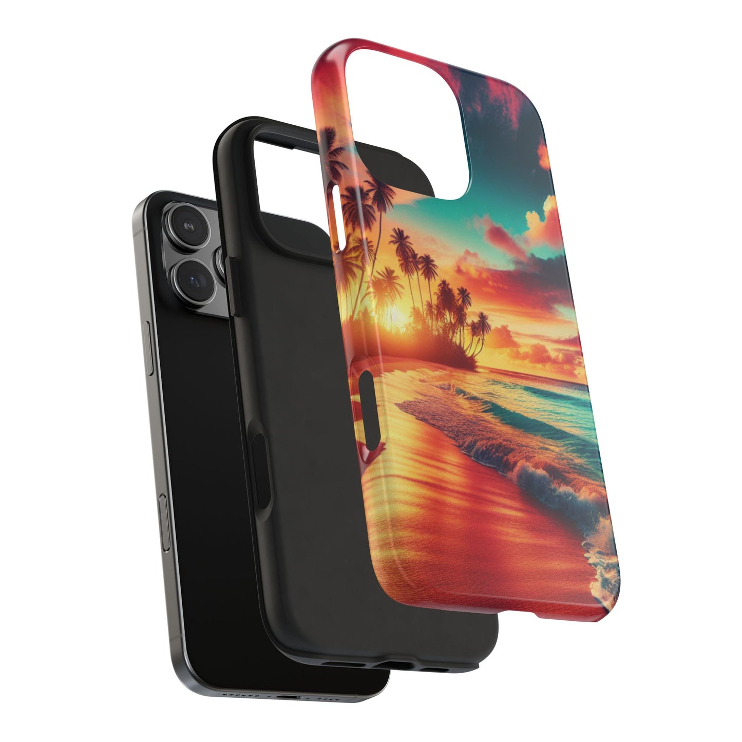 Tropical Sunset Tough Phone Cases for Summer, Beach Vibes, Gift for Travelers, Durable Phone Covers